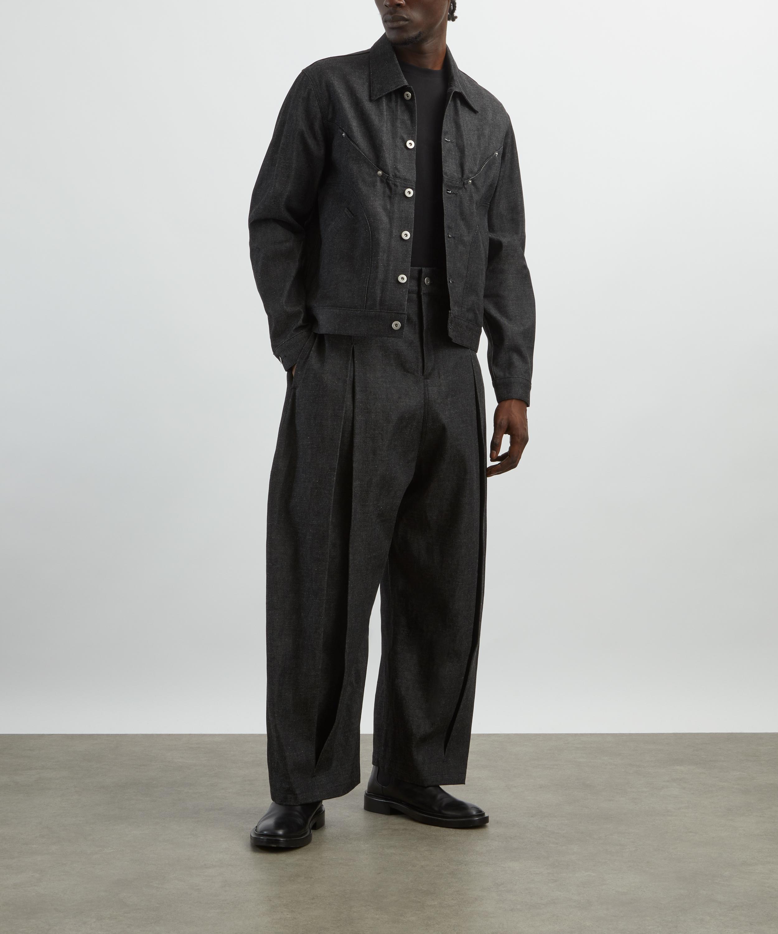 SAGE NATION - Box Pleat Denim Trousers image number 1