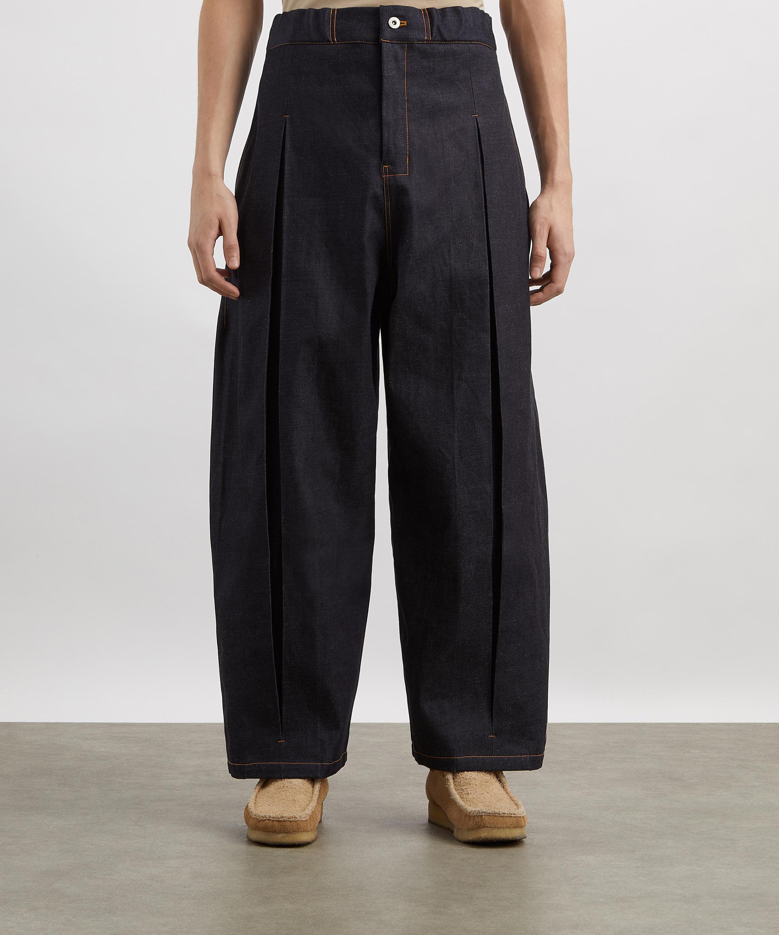 【SAGE NATION】BOX PLEAT TROUSER Sage Nation Box Pleat Trouser Denim Raw Black