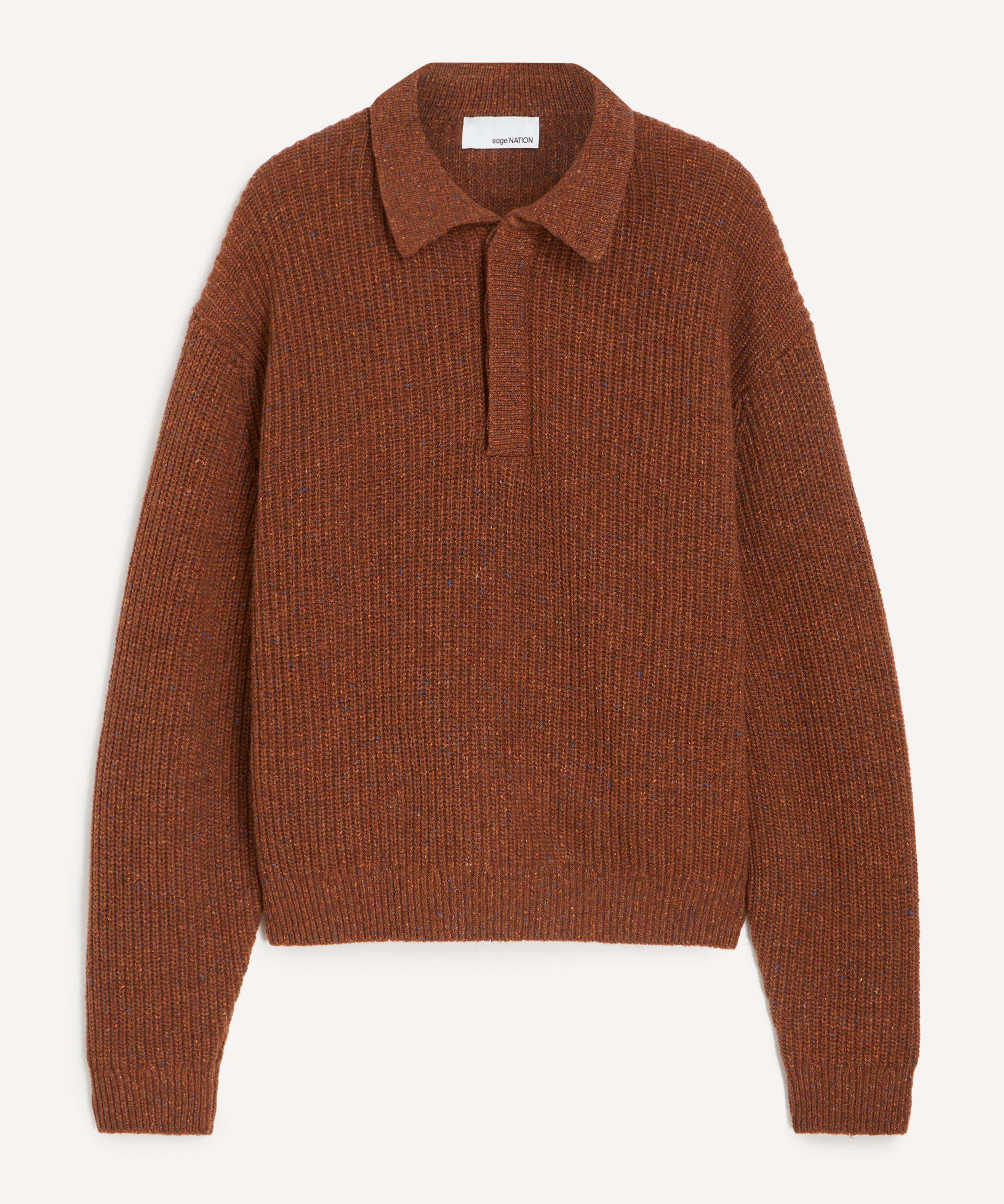 SAGE NATION - Speckled Rust Polo Knit image number 0