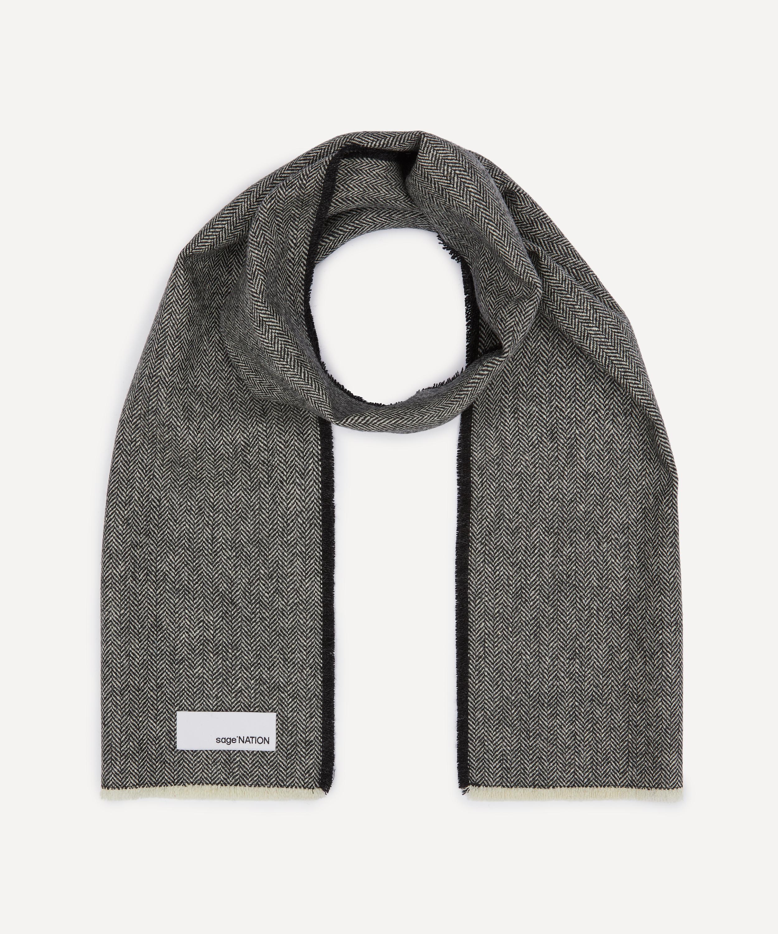 SAGE NATION - Herringbone Frayed Edge Scarf image number 1