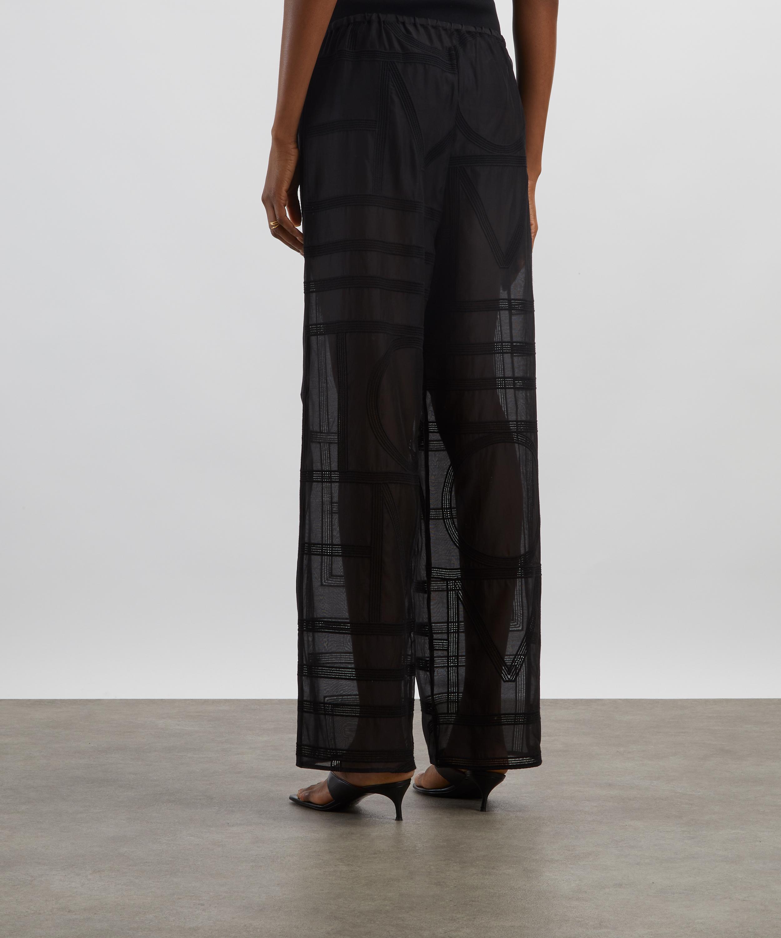 Toteme - Black Monogram Crochet PJ Bottoms image number 3