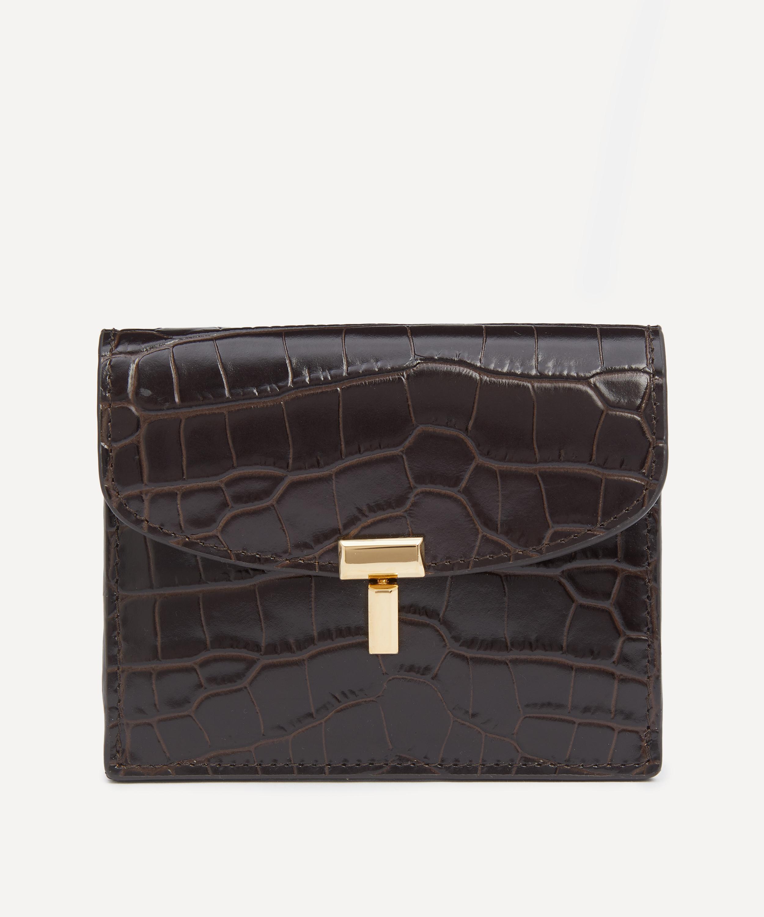 Toteme - T-Lock Croco-Embossed Cardholder image number 0
