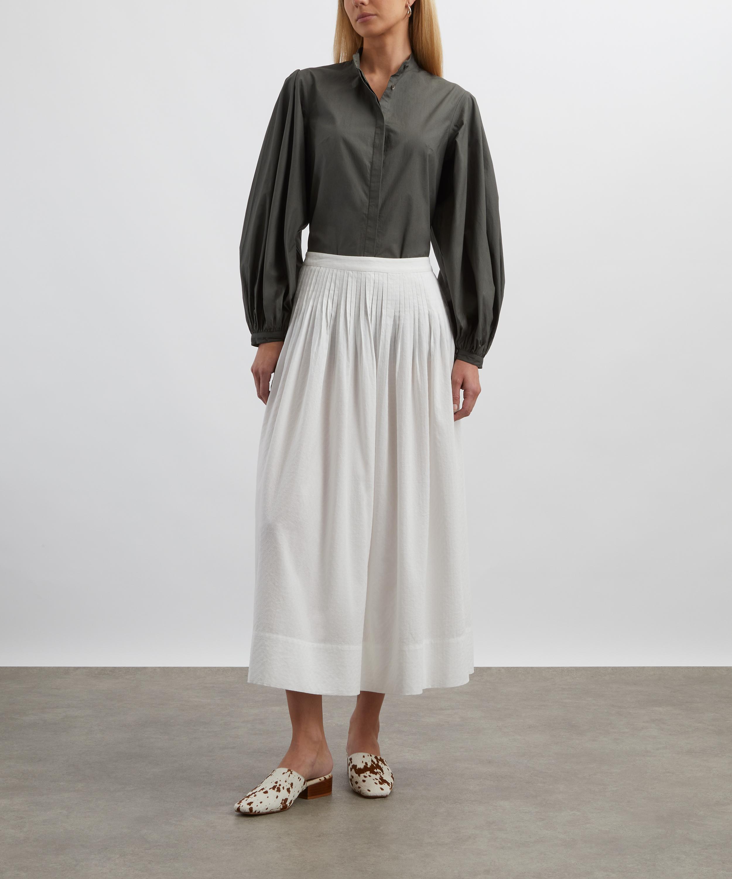 Mondo Corsini - Maia Dark Khaki Cotton Poplin Blouse image number 1