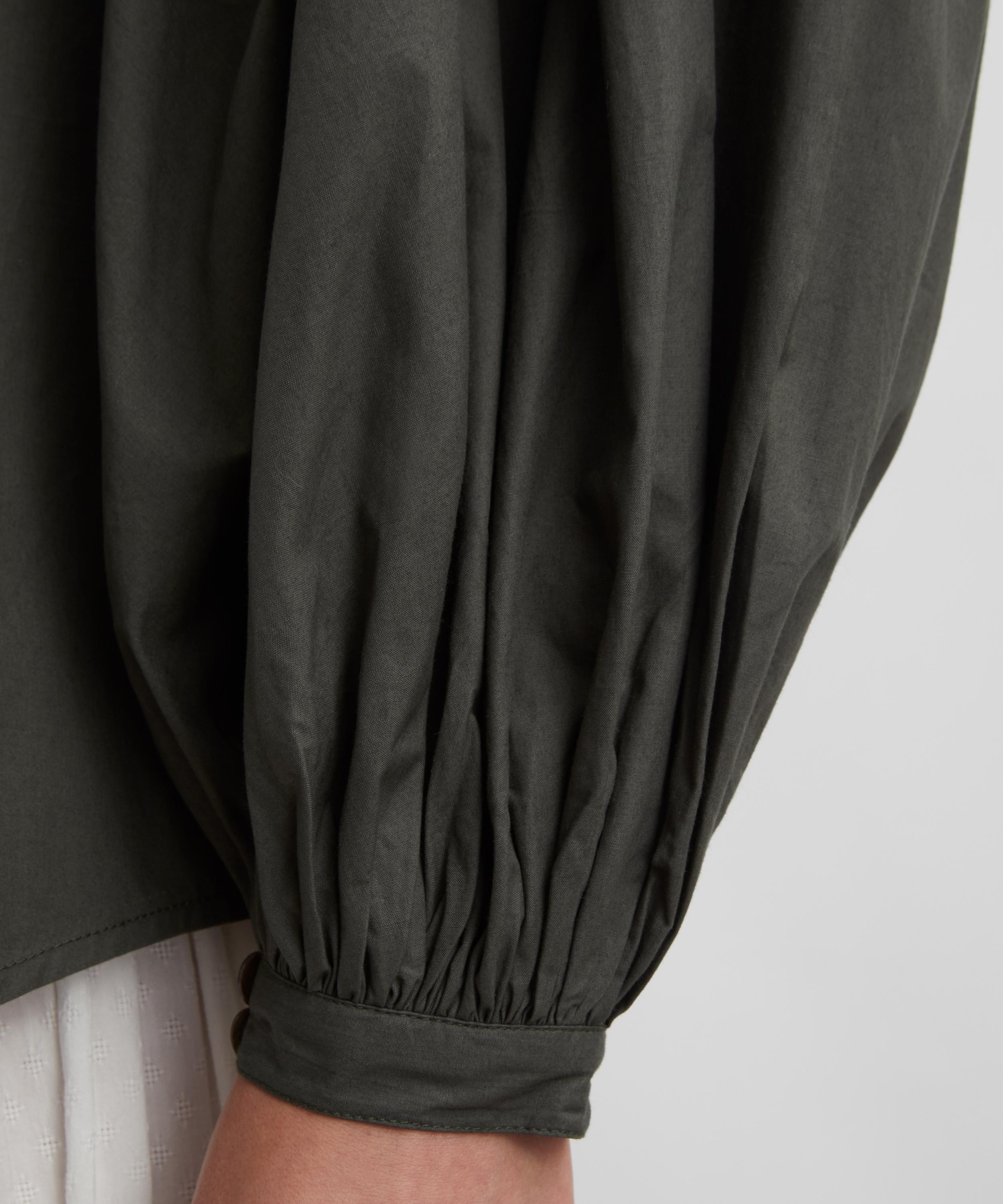 Mondo Corsini - Maia Dark Khaki Cotton Poplin Blouse image number 4