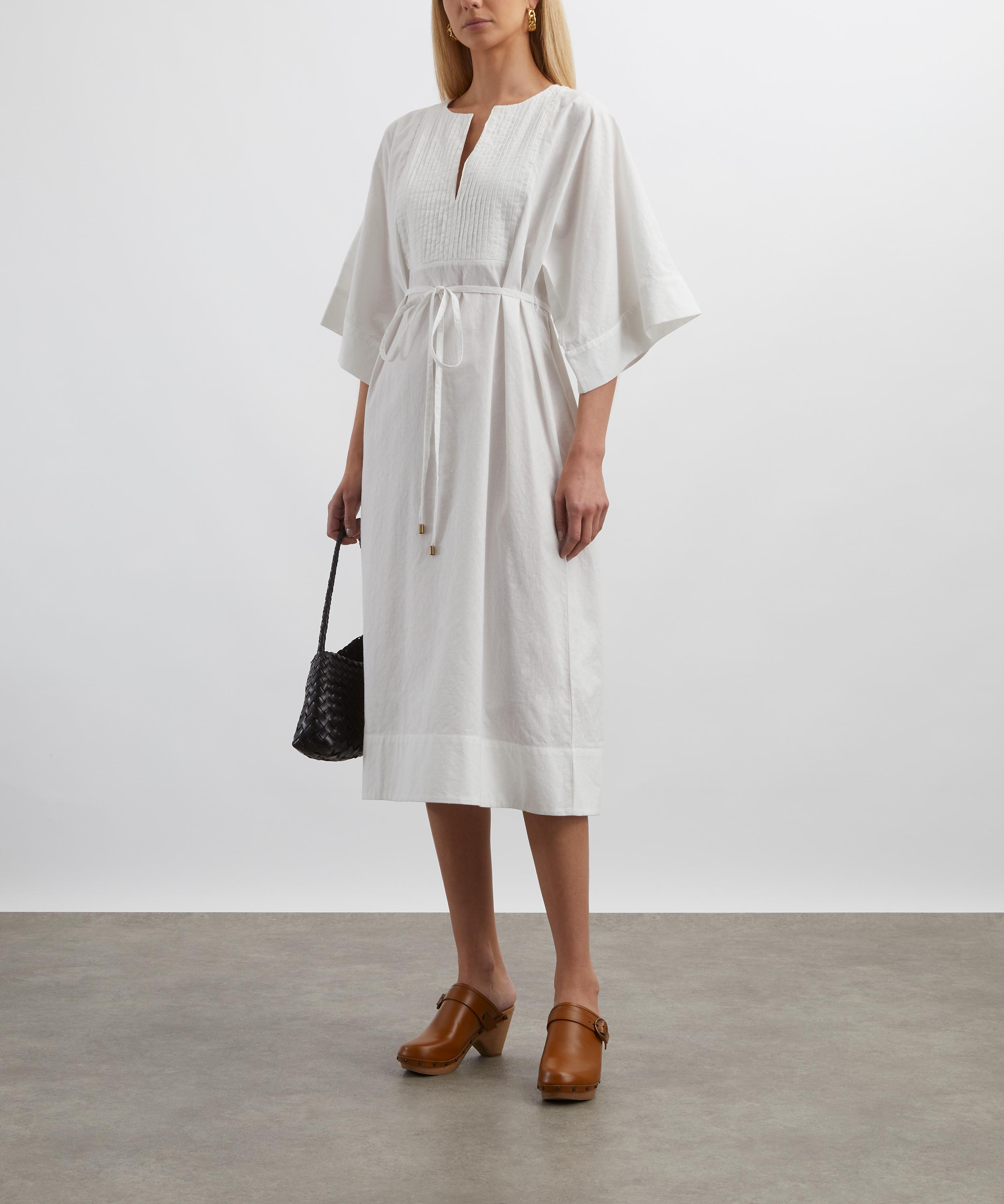 Mondo Corsini - White Dot Cotton Kaftan Dress image number 1