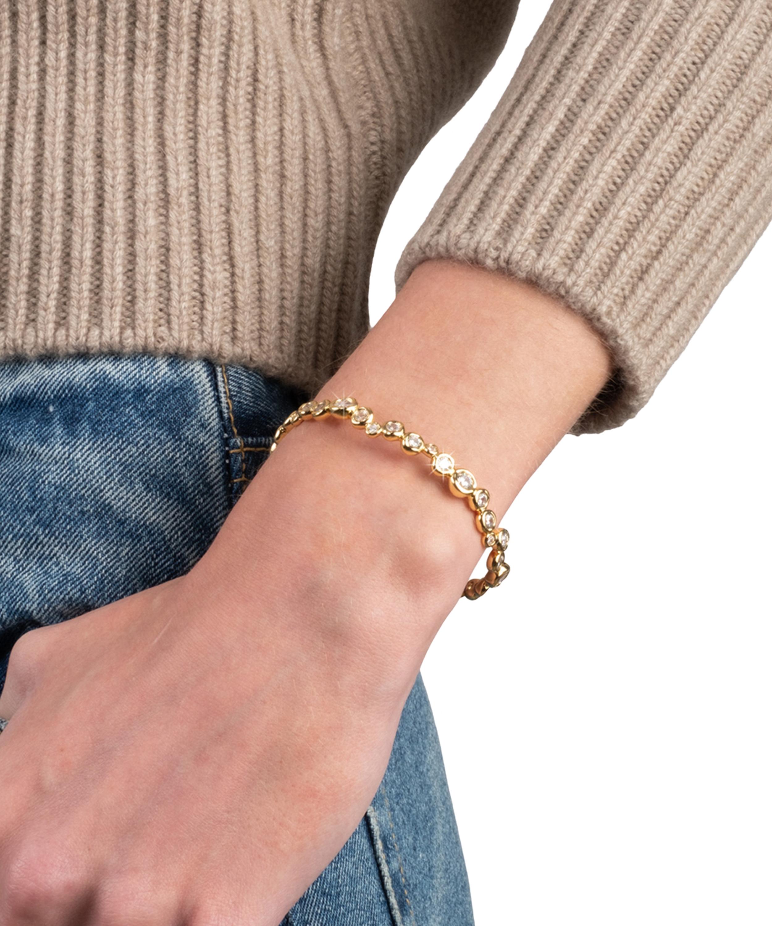 Alexis Bittar - 14ct Gold-Plated Asterales Cubic Zirconia Skinny Cuff Bracelet image number 1