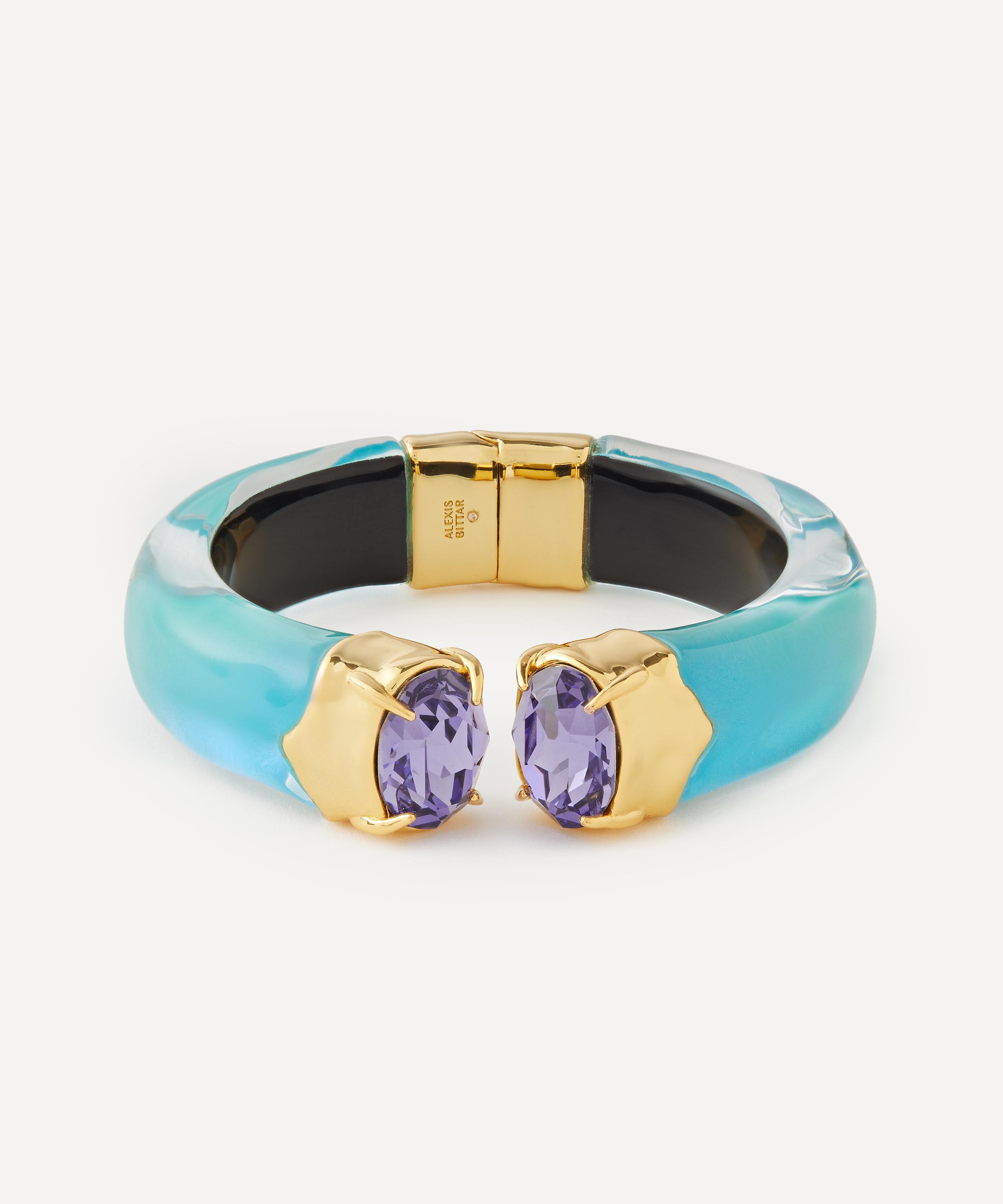Alexis Bittar - 14ct Gold-Plated Bonbon Crystal Lucite Hinge Cuff Bracelet image number 0