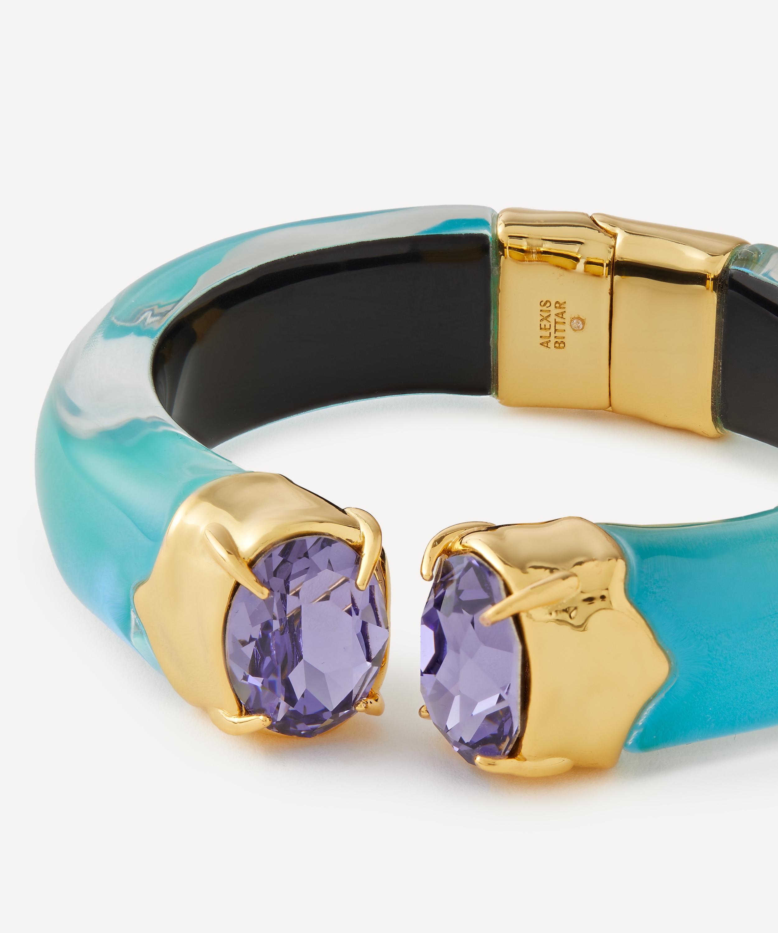 Alexis Bittar - 14ct Gold-Plated Bonbon Crystal Lucite Hinge Cuff Bracelet image number 1