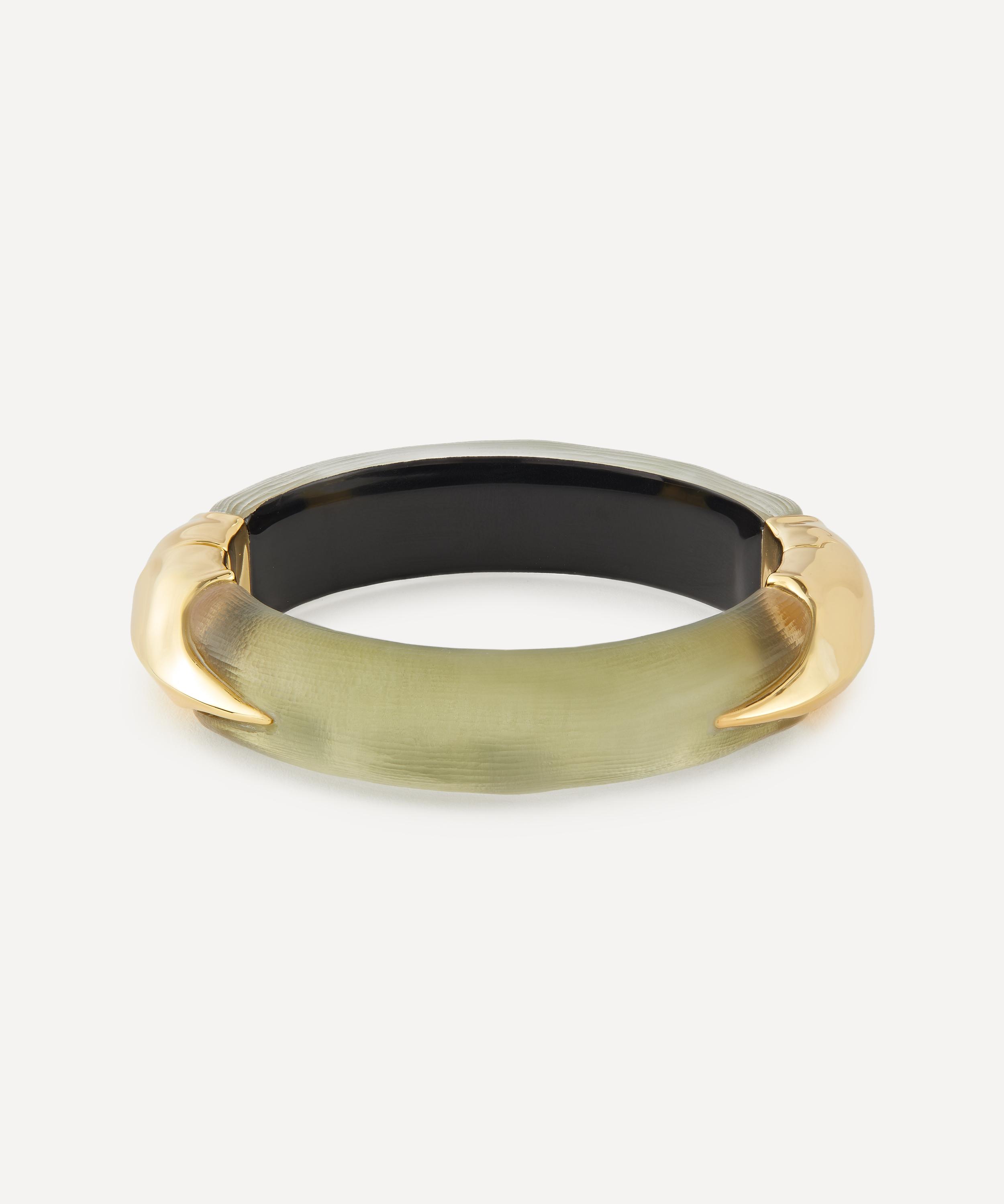 Alexis Bittar - 14ct Gold-Plated Luminous Lucite Claw Hinge Bangle Bracelet image number 0