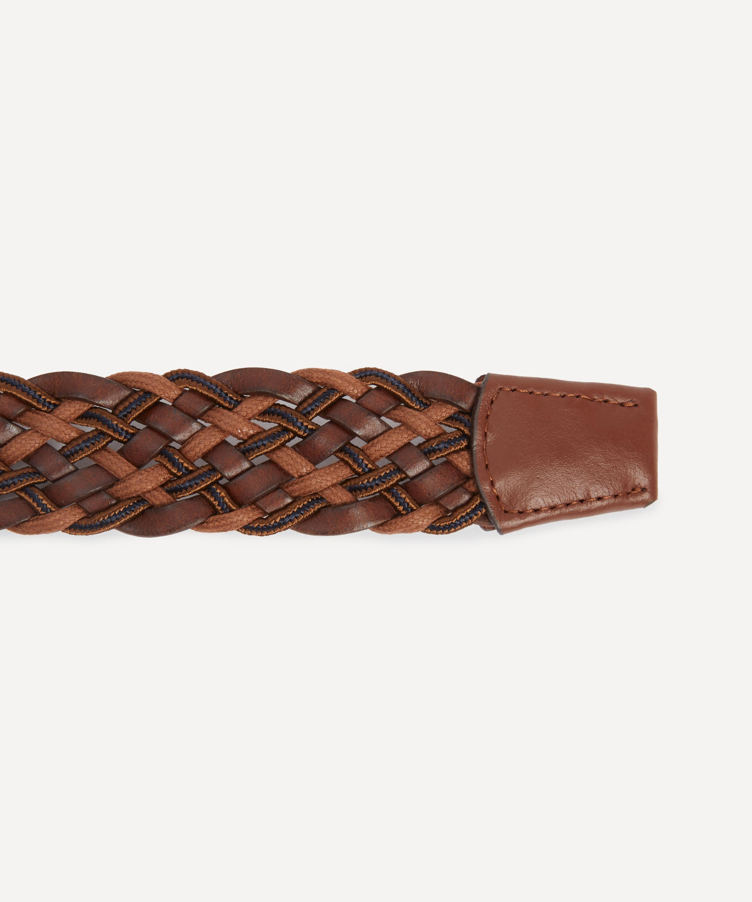 Paul Smith - Dark Brown Leather Mixed Weave Belt image number 2