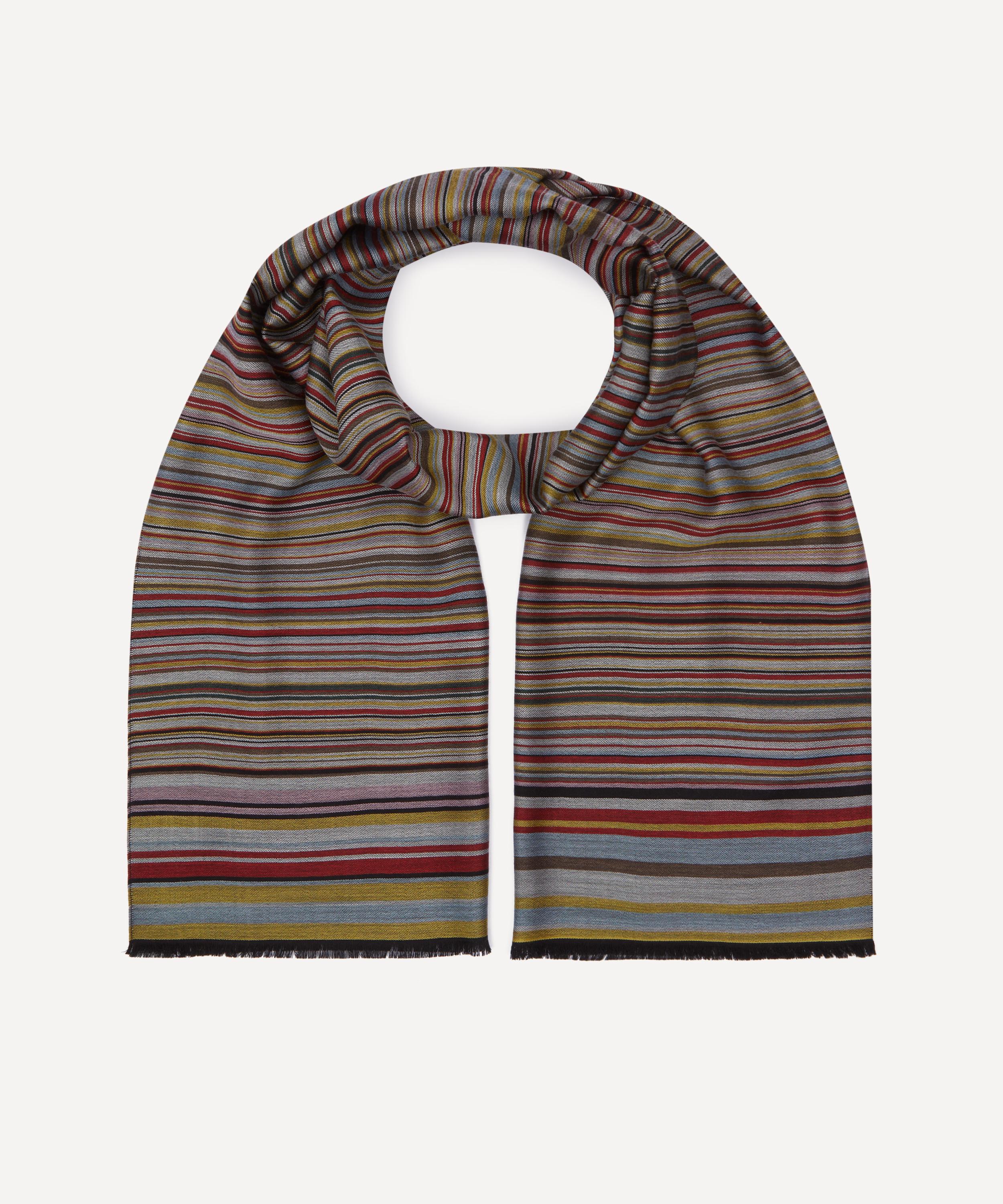 Paul Smith - Signature Stripe Silk-Wool Blend Scarf image number 1