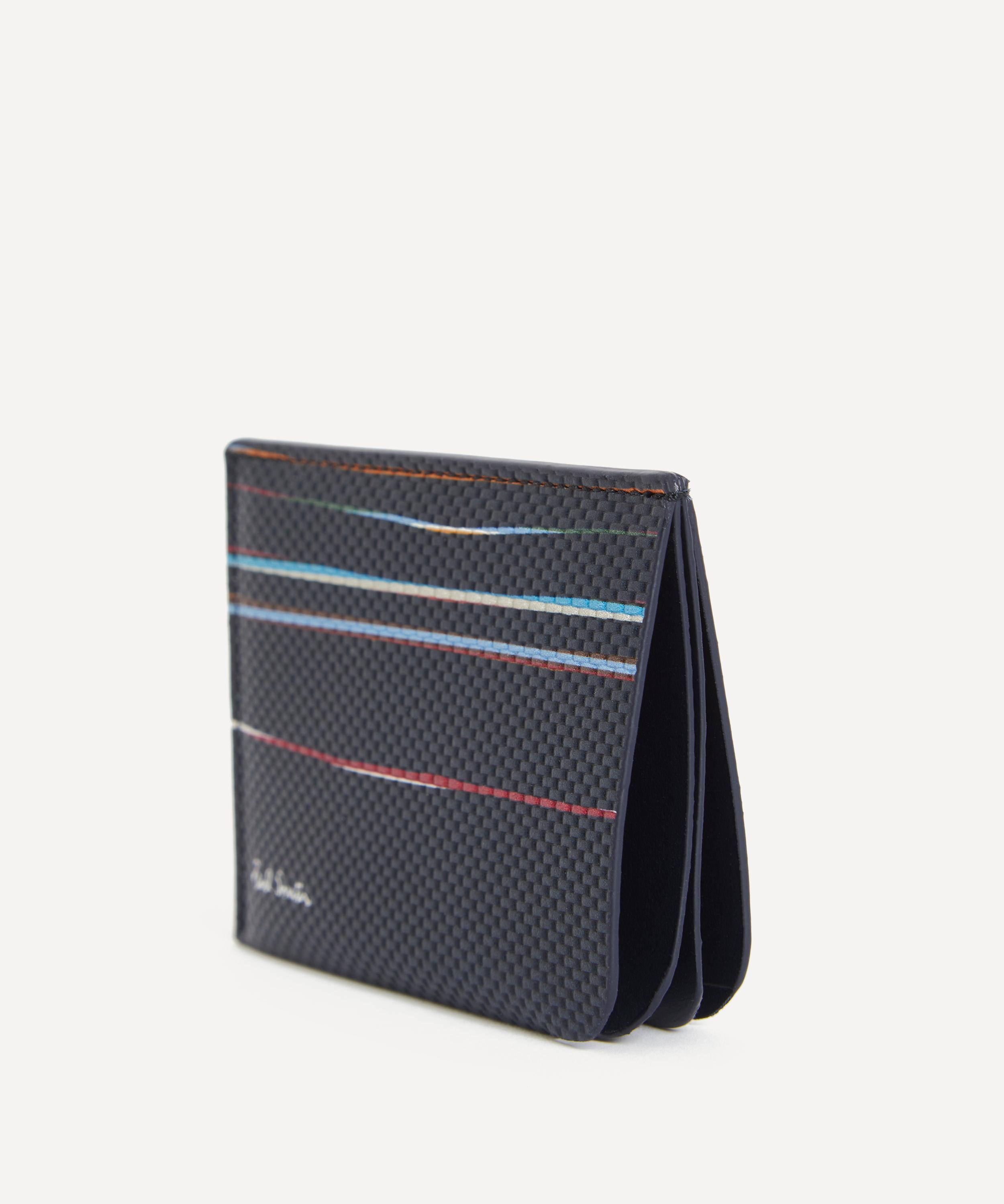 Paul Smith - Navy Woven Leather Signature Stripe Double Card Holder image number 4