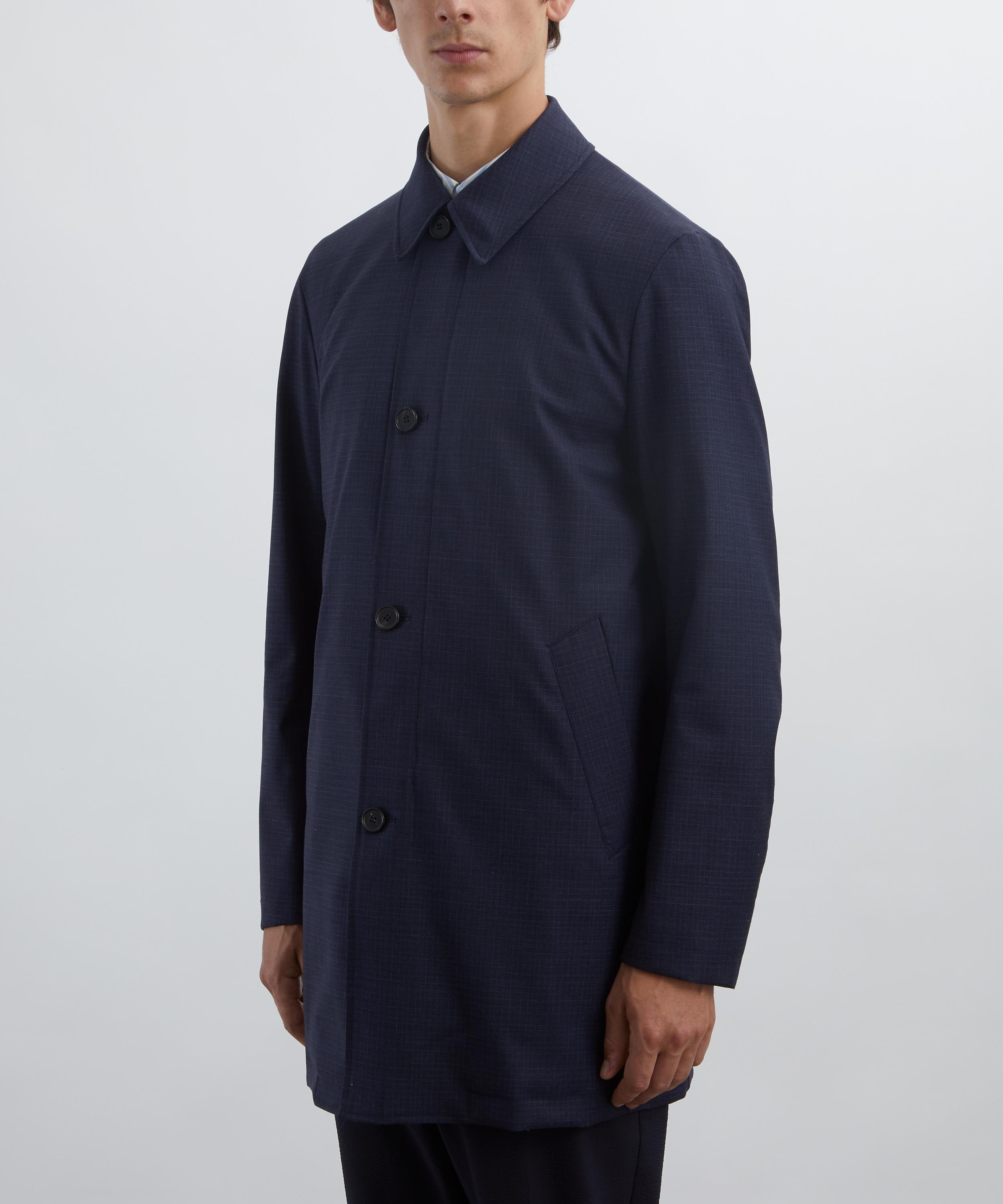 Paul Smith - Navy Plaid Mac Coat with Gilet image number 2