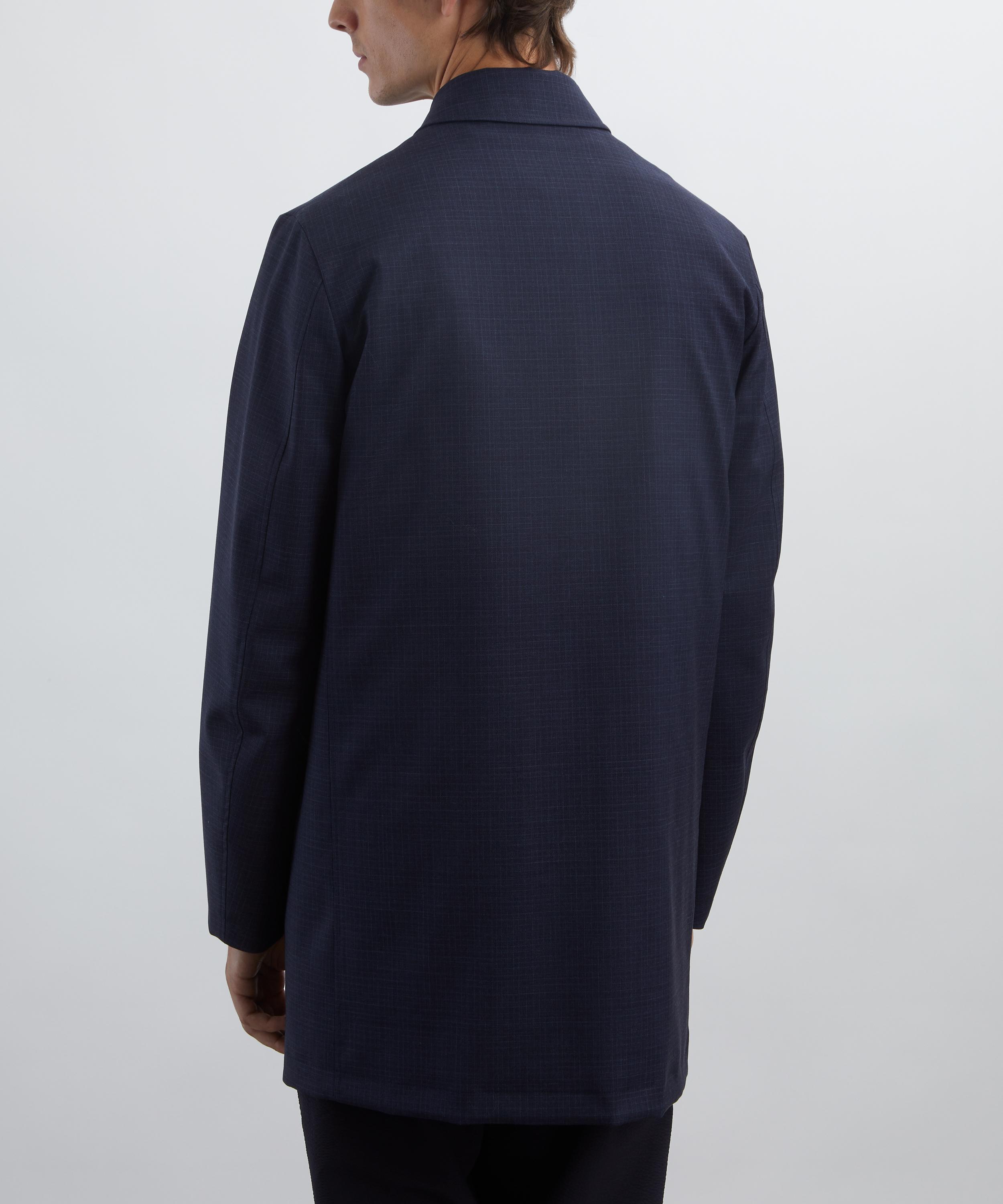 Paul Smith - Navy Plaid Mac Coat with Gilet image number 3
