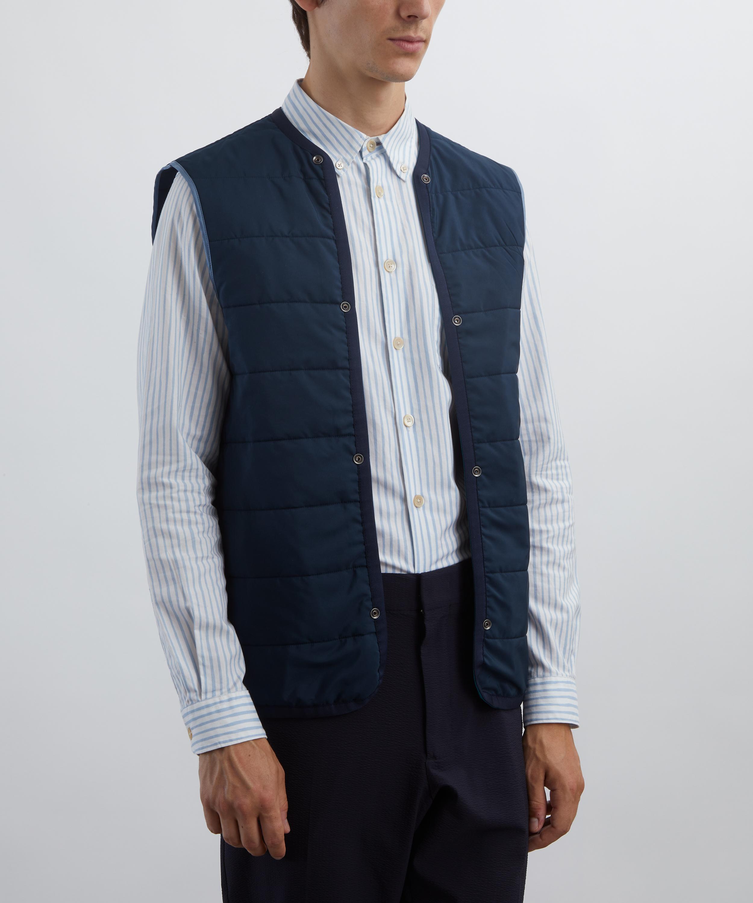 Paul Smith - Navy Plaid Mac Coat with Gilet image number 5