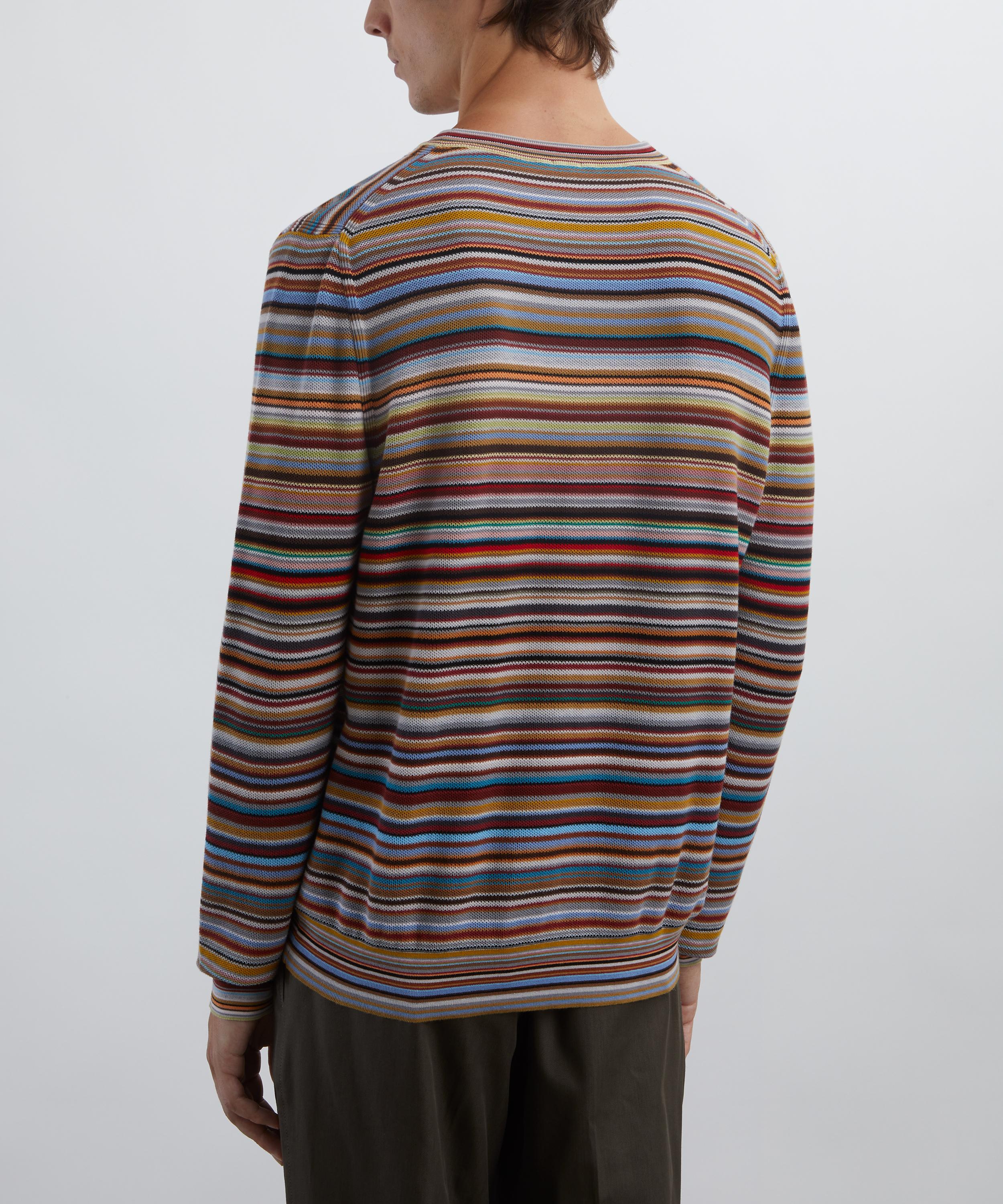 Paul Smith - Cotton Signature Stripe Crew Neck Knitted Jumper image number 3