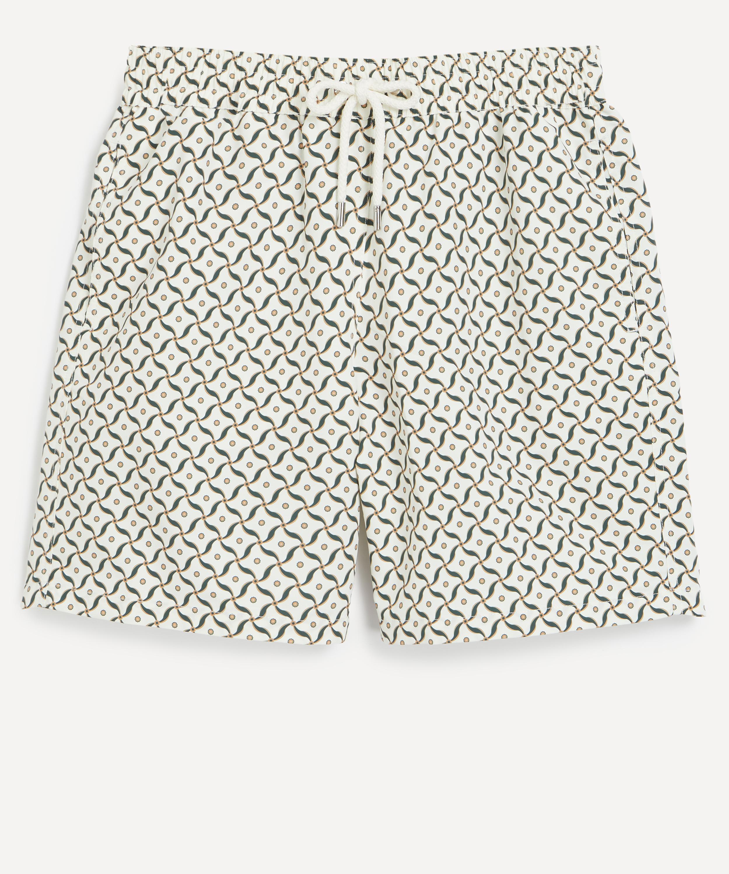 Frescobol Carioca - Lotus Print Santos Board Swim Shorts image number 0