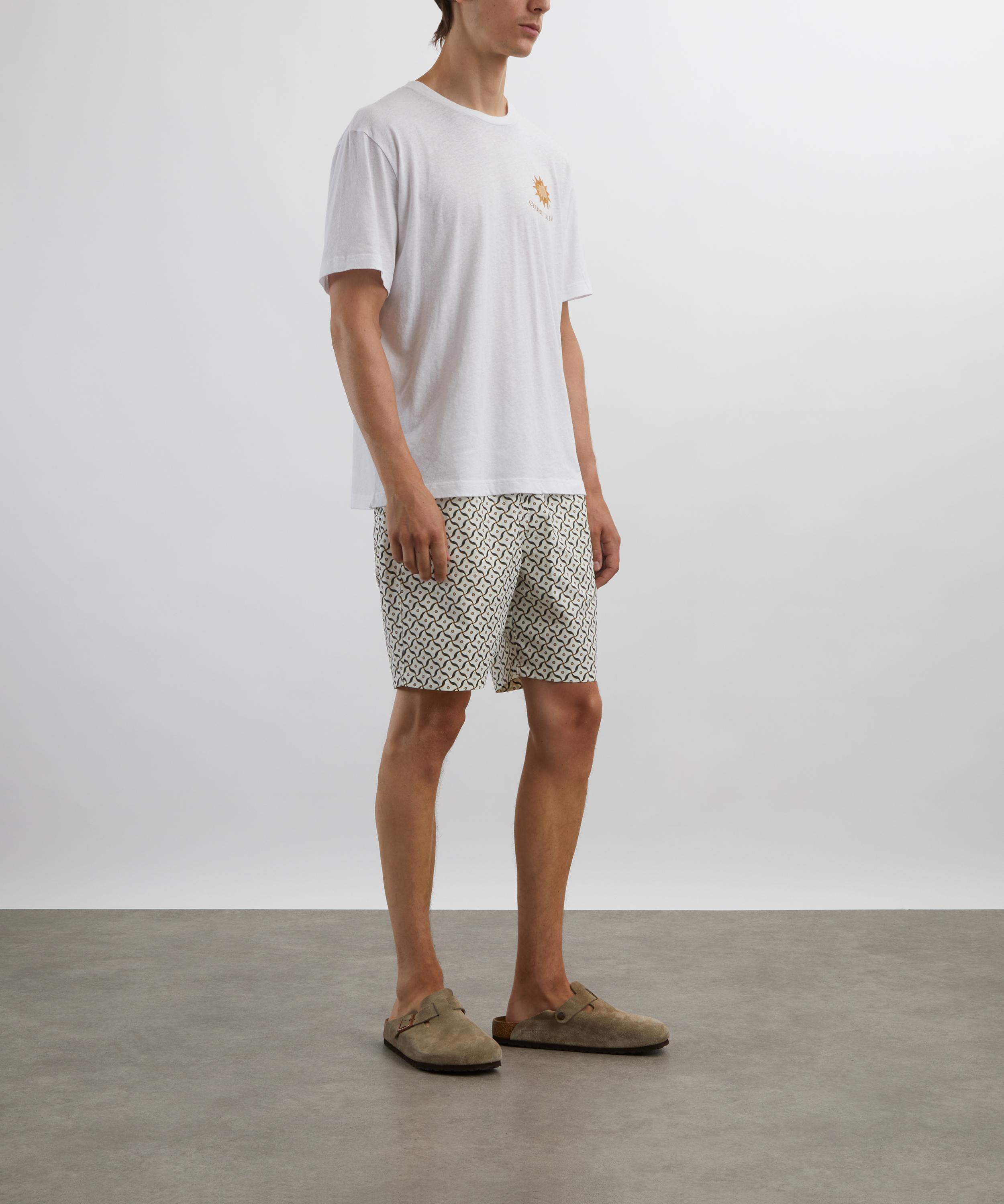 Frescobol Carioca - Lotus Print Santos Board Swim Shorts image number 1