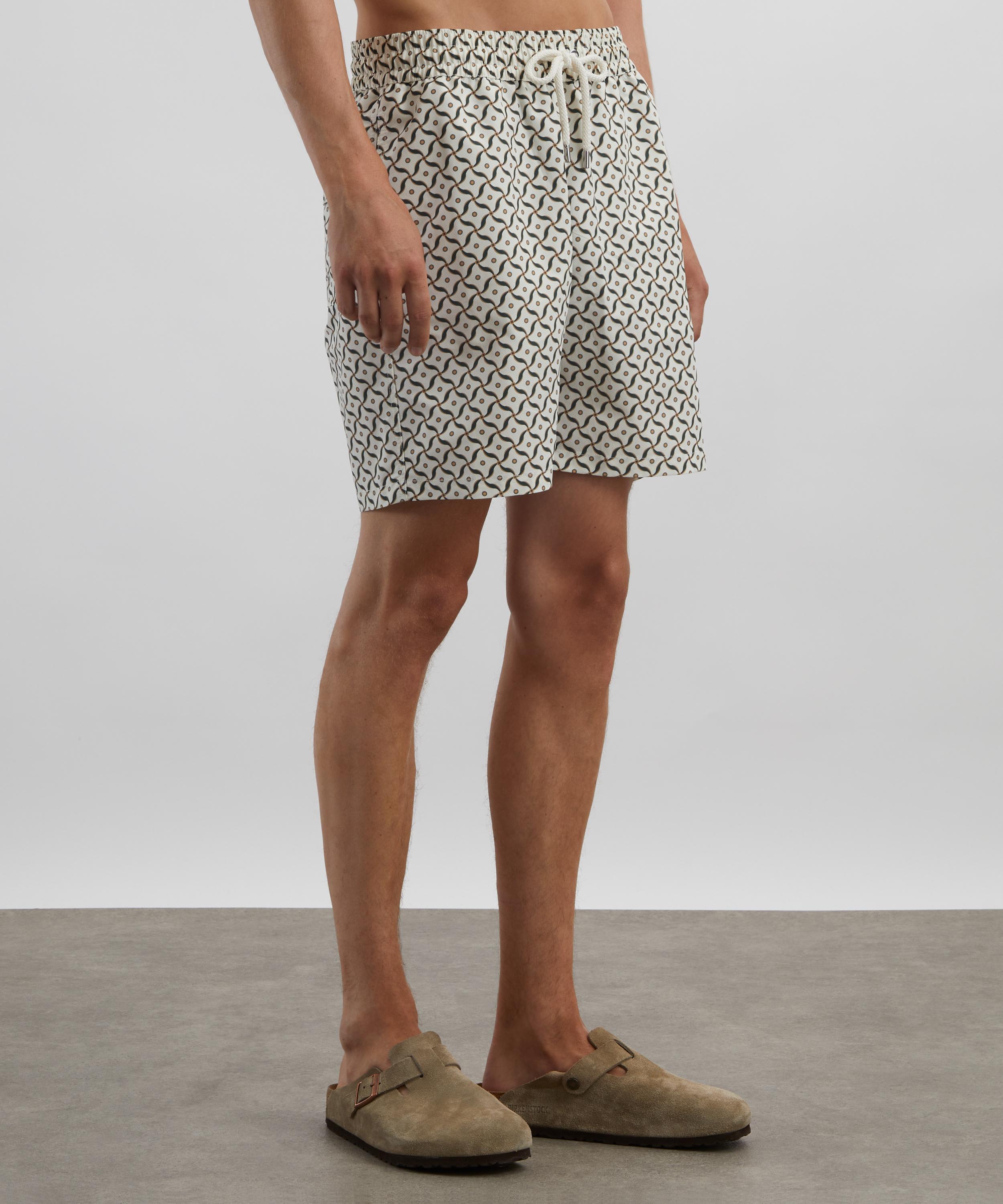 Frescobol Carioca - Lotus Print Santos Board Swim Shorts image number 2