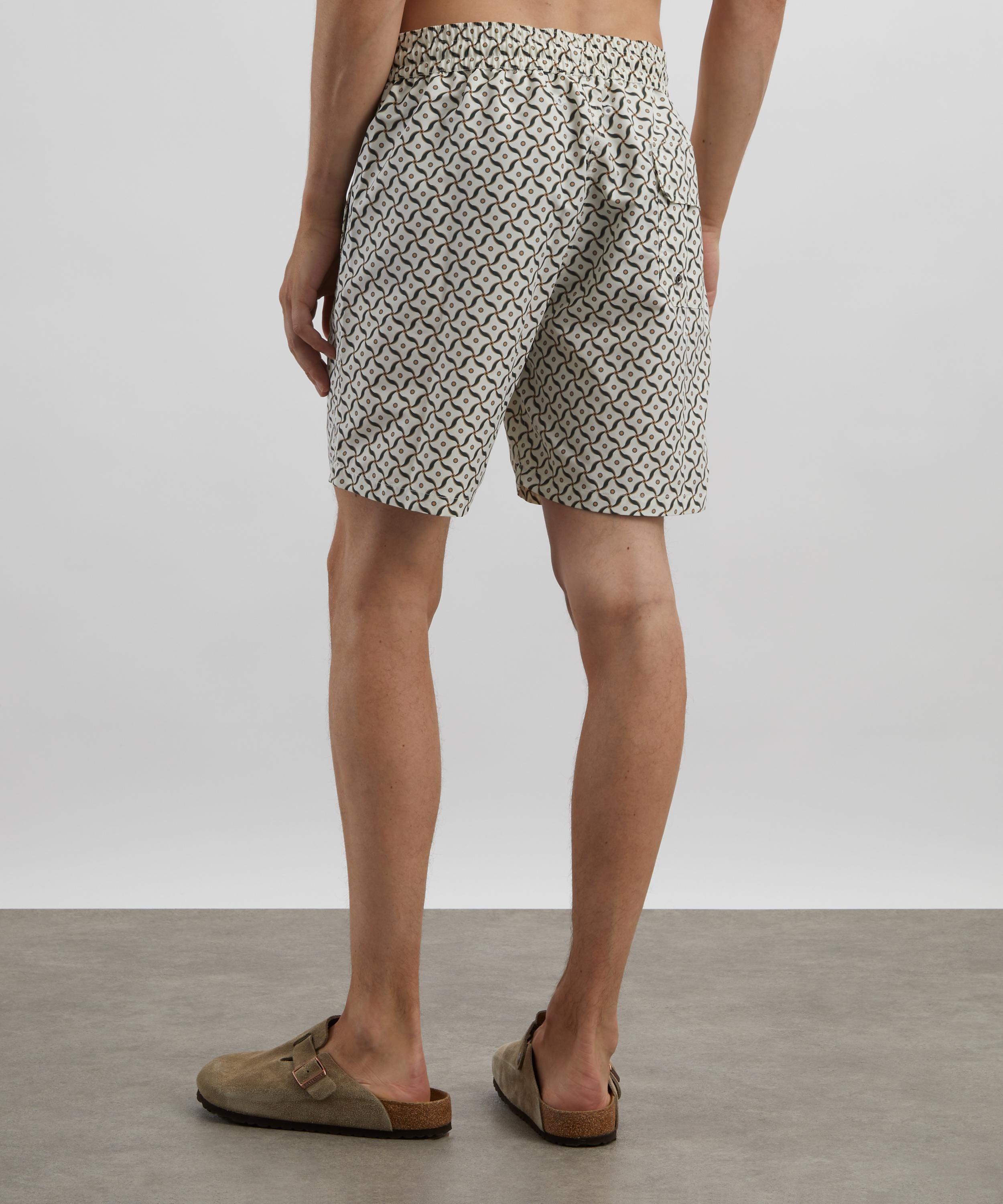 Frescobol Carioca - Lotus Print Santos Board Swim Shorts image number 3