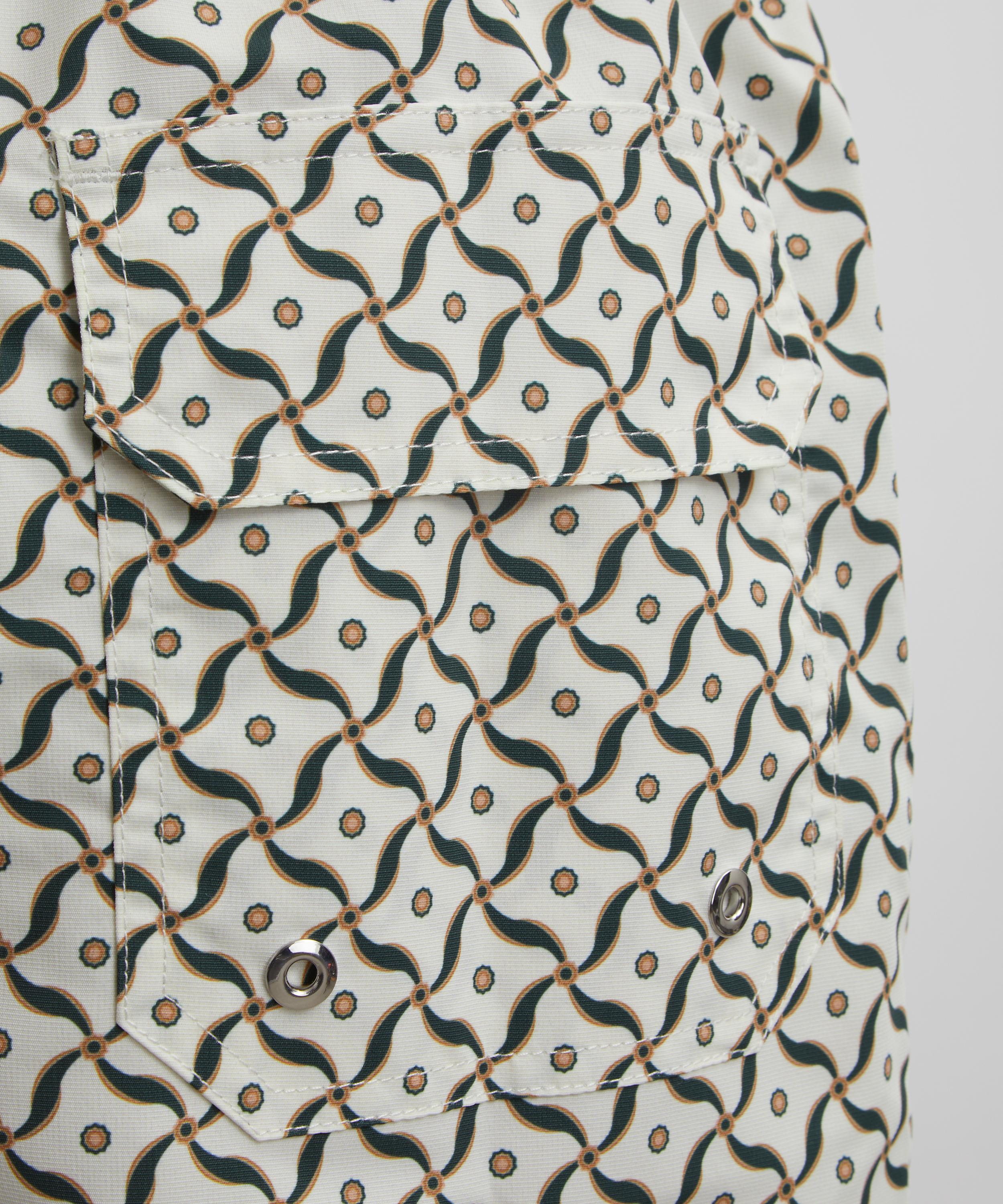 Frescobol Carioca - Lotus Print Santos Board Swim Shorts image number 4