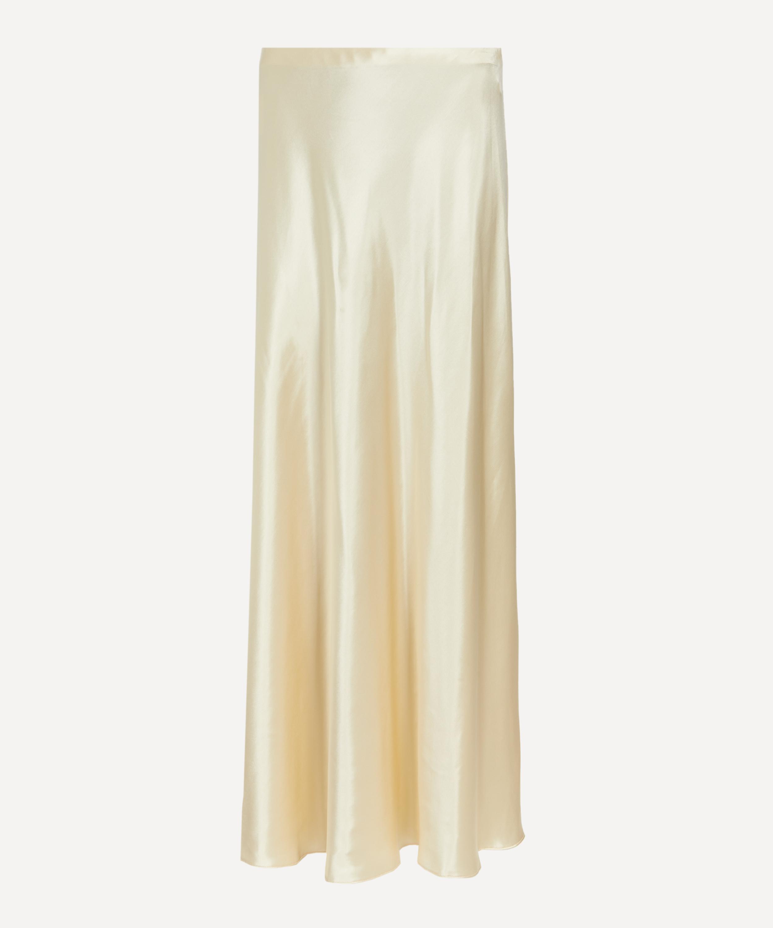 Alberta Ferretti - Glossy Satin Long Skirt