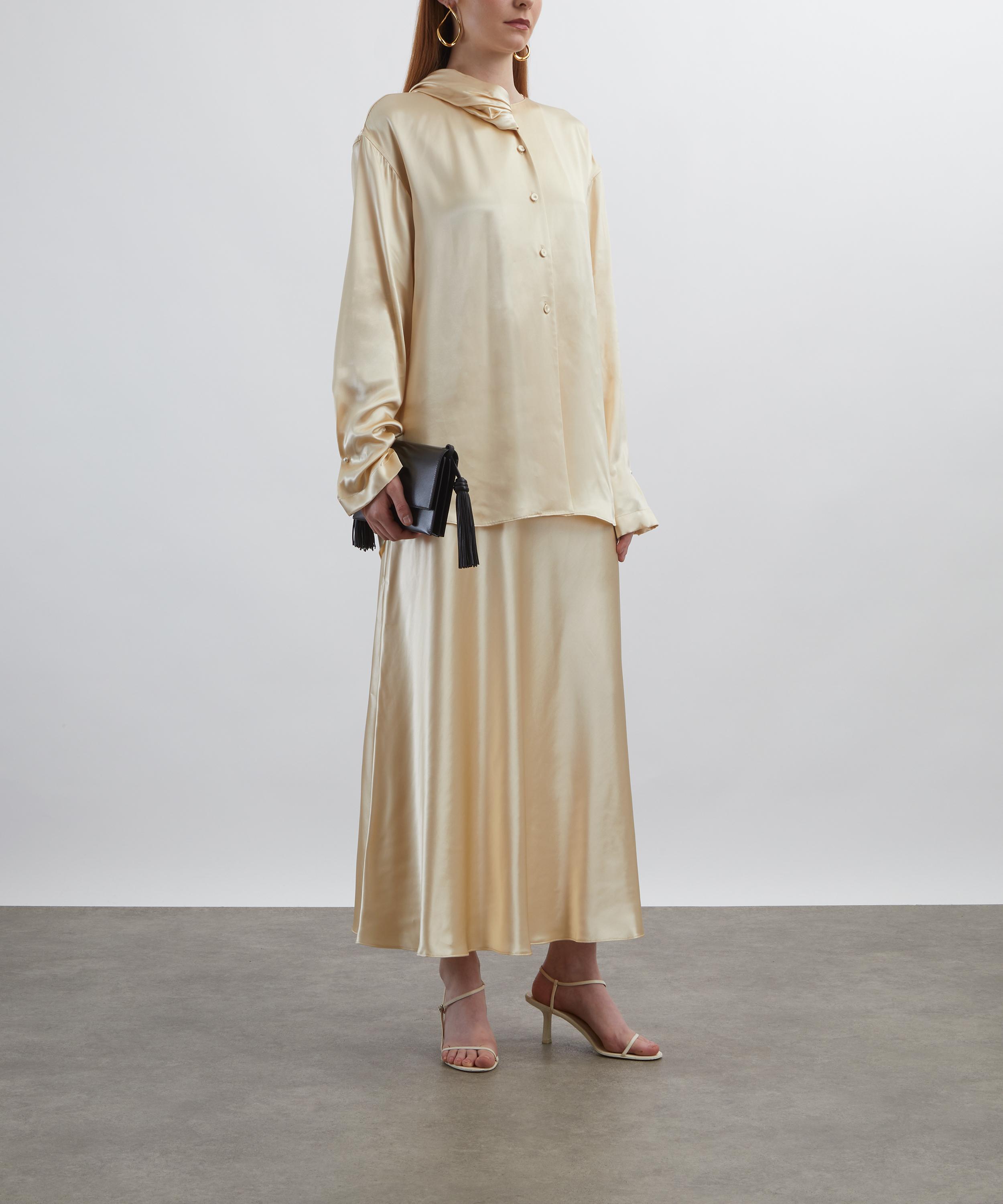 Alberta Ferretti - Glossy Satin Long Skirt image number 1
