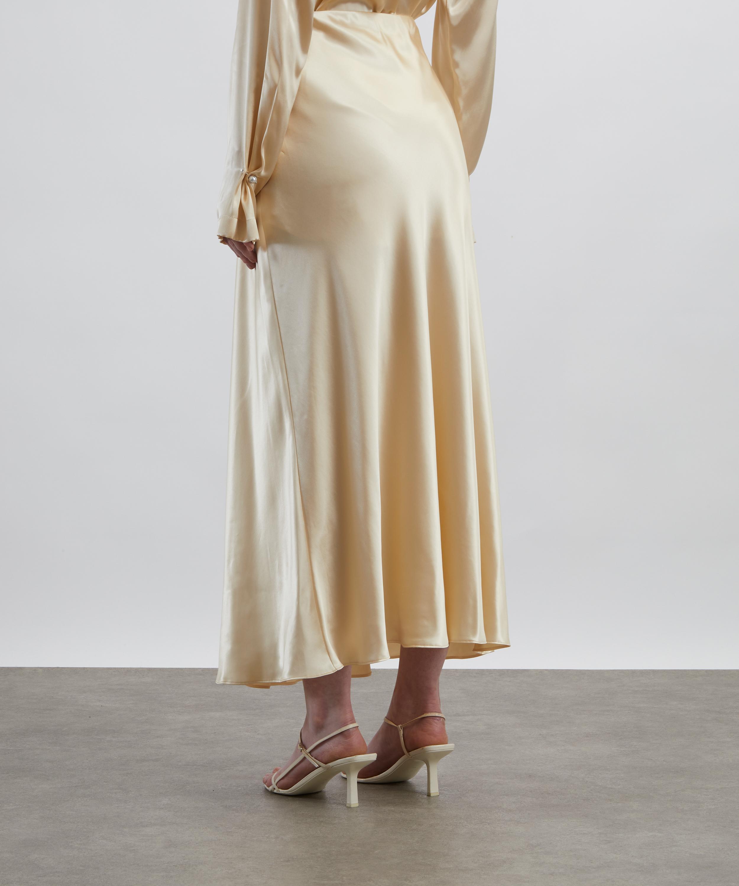 Alberta Ferretti - Glossy Satin Long Skirt image number 3