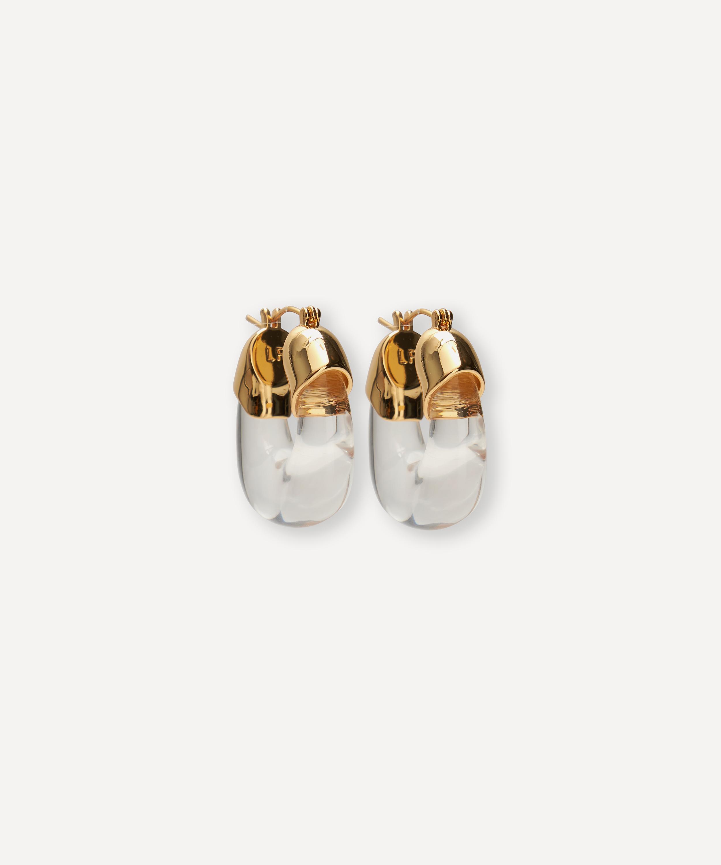 Lizzie Fortunato - Gold-Plated Mini Organic Hoop Earrings image number 0