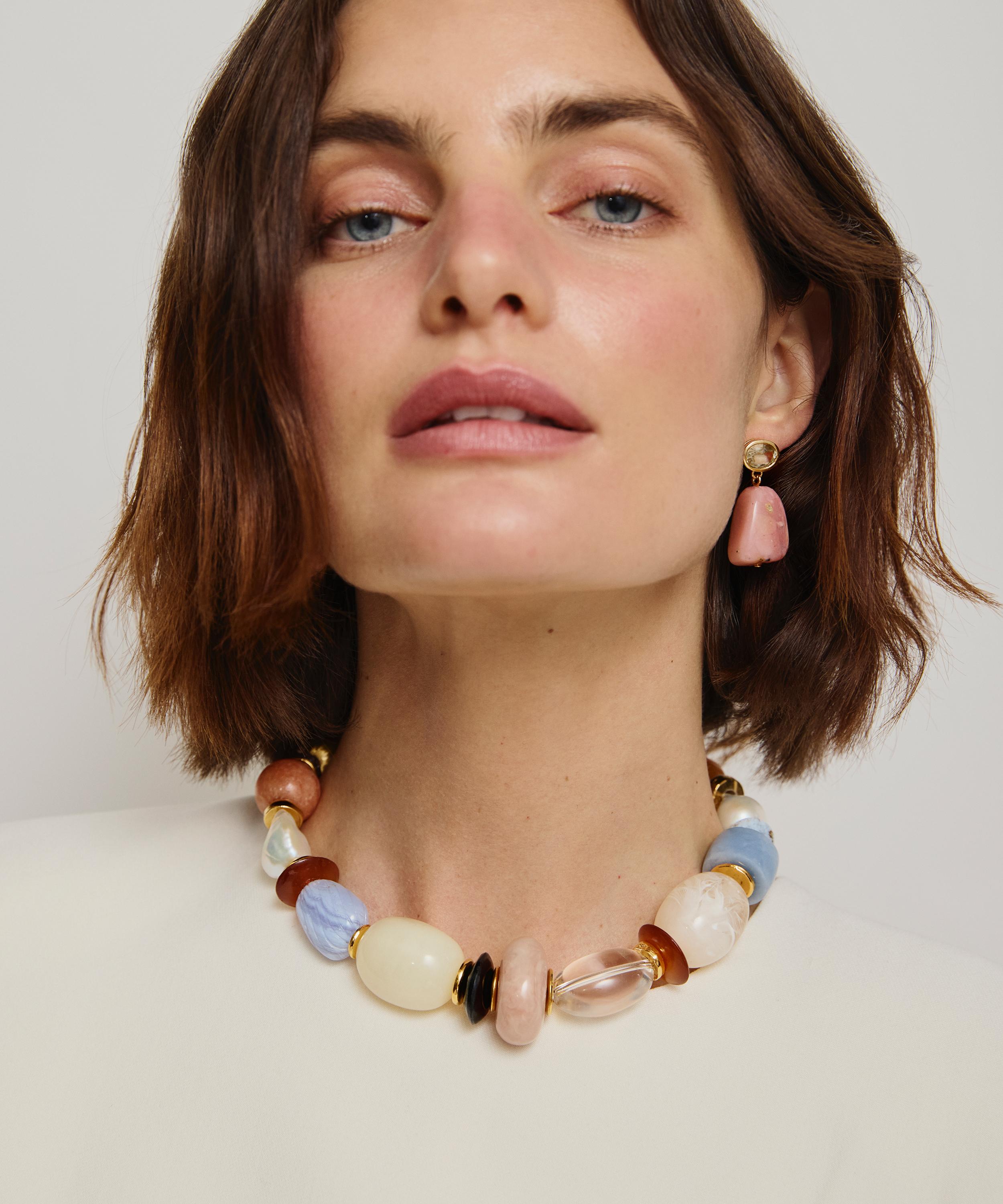 Lizzie Fortunato - 24ct Gold-Plated Rosado Drop Earrings image number 1
