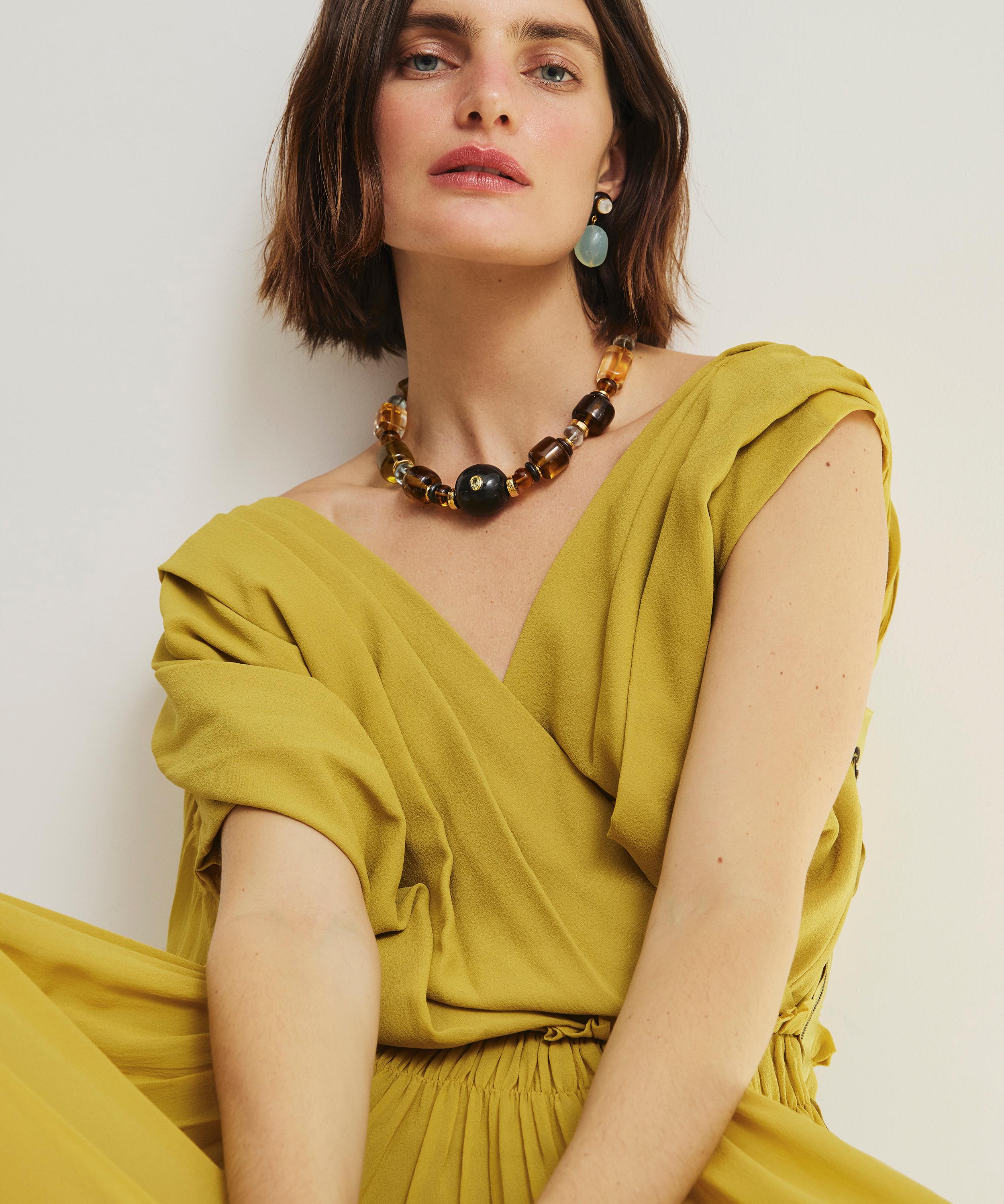 Lizzie Fortunato - 24ct Gold-Plated Laurel Drop Earrings image number 1