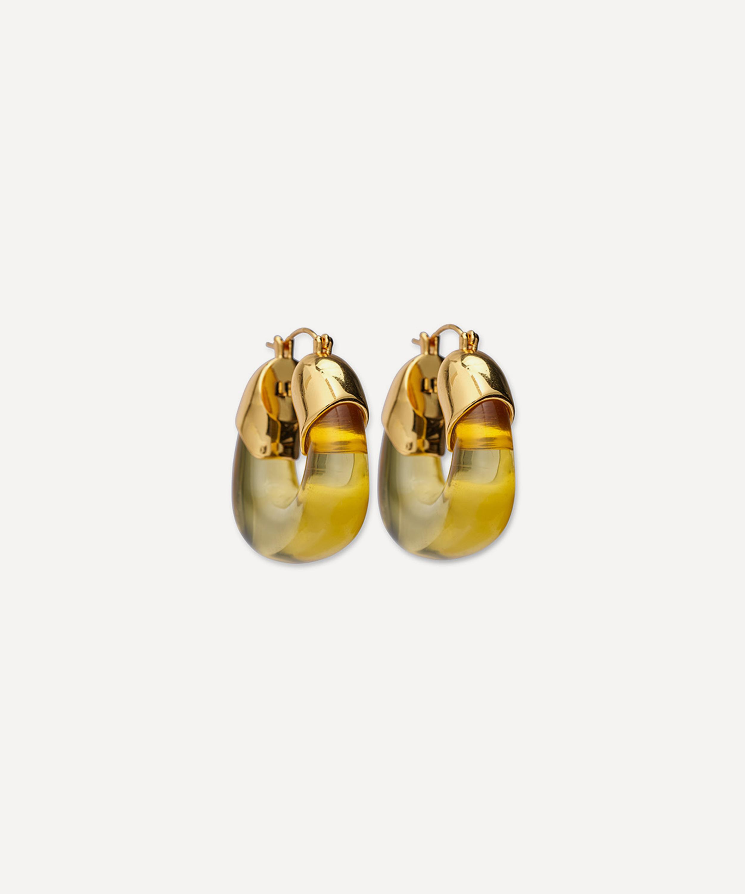 Lizzie Fortunato - Gold-Plated Mini Organic Hoop Earrings
