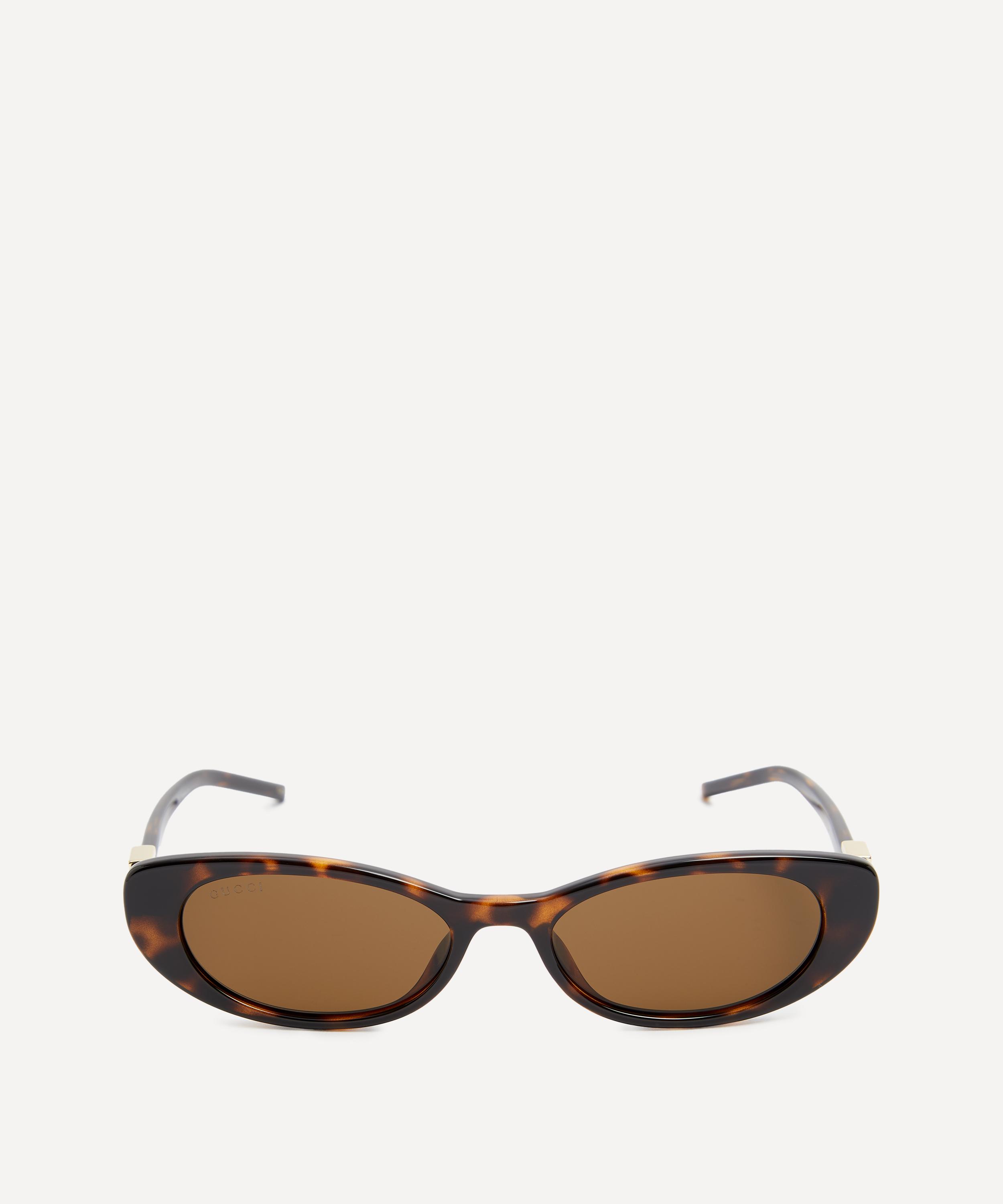 Gucci - Oval G Logo Havana Acetate Sunglasses image number 0
