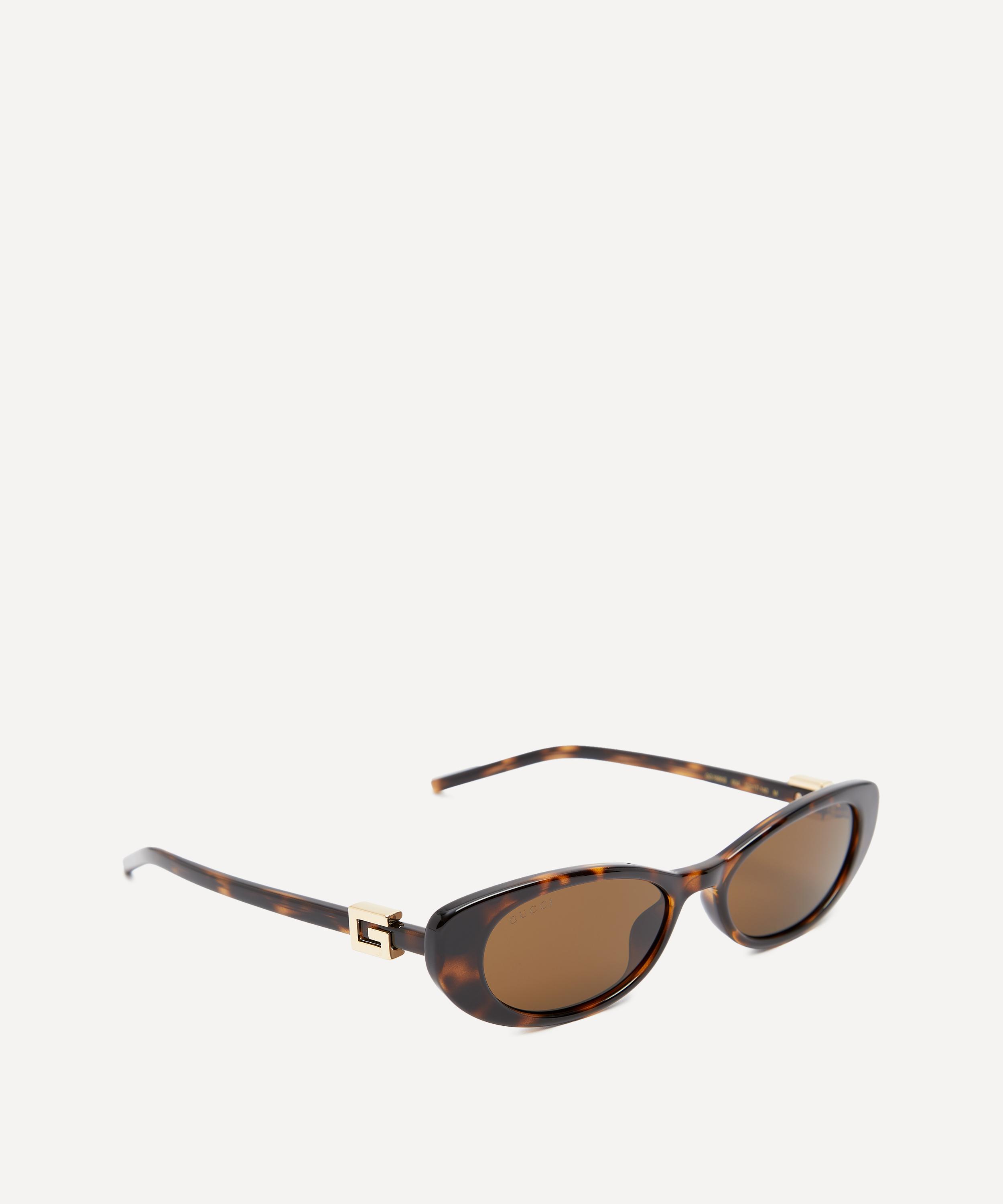 Gucci - Oval G Logo Havana Acetate Sunglasses image number 1