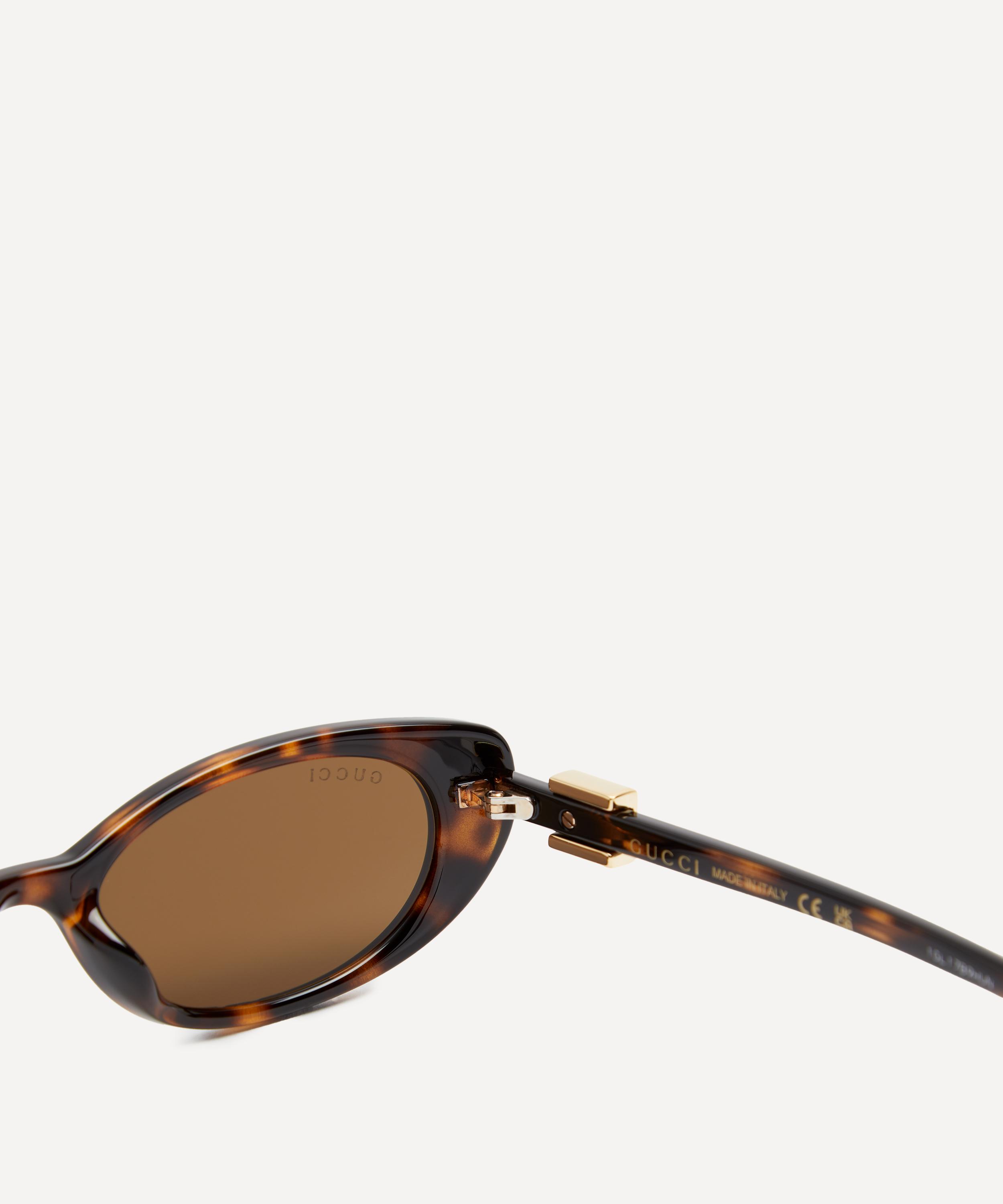Gucci - Oval G Logo Havana Acetate Sunglasses image number 2