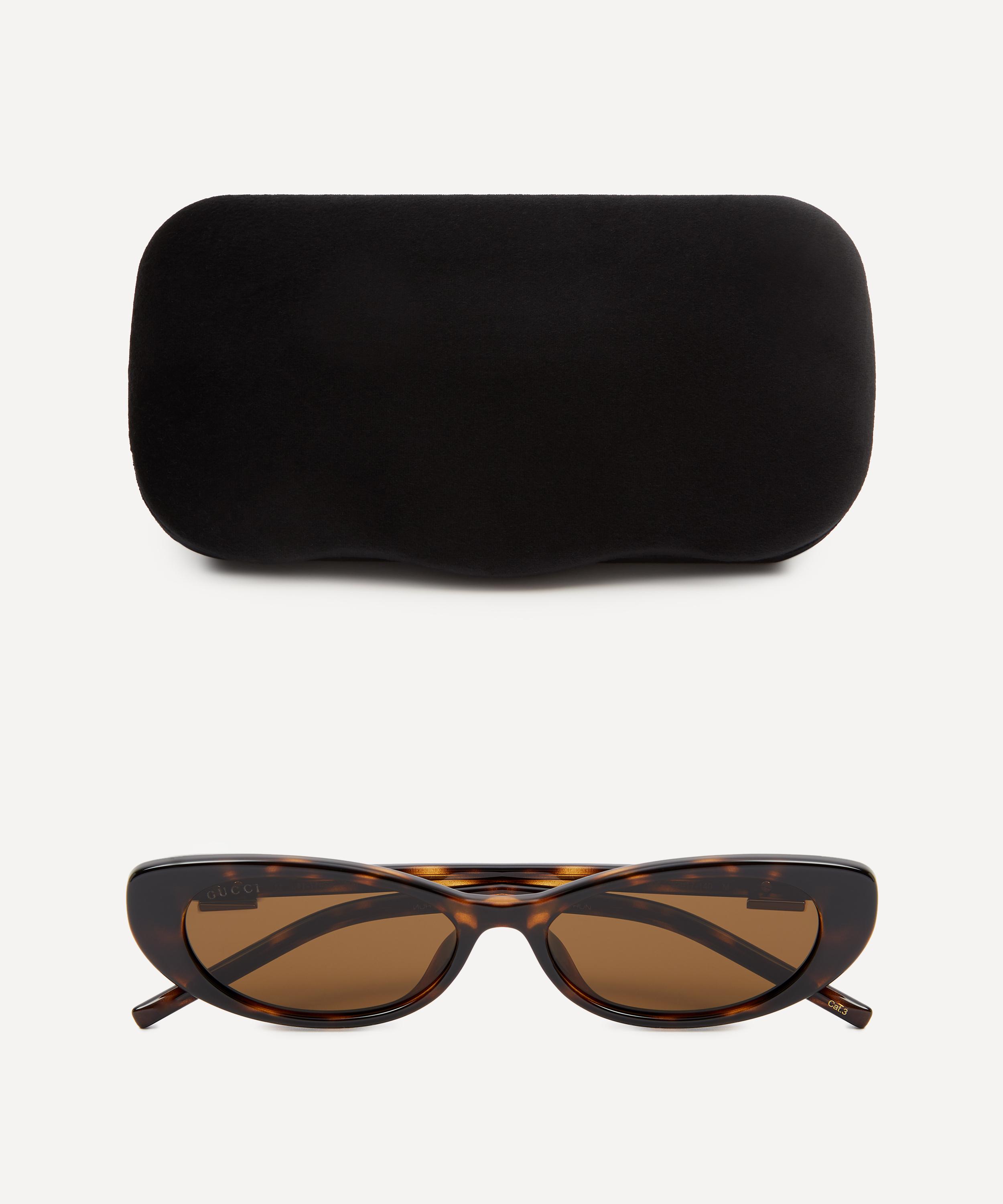 Gucci - Oval G Logo Havana Acetate Sunglasses image number 3