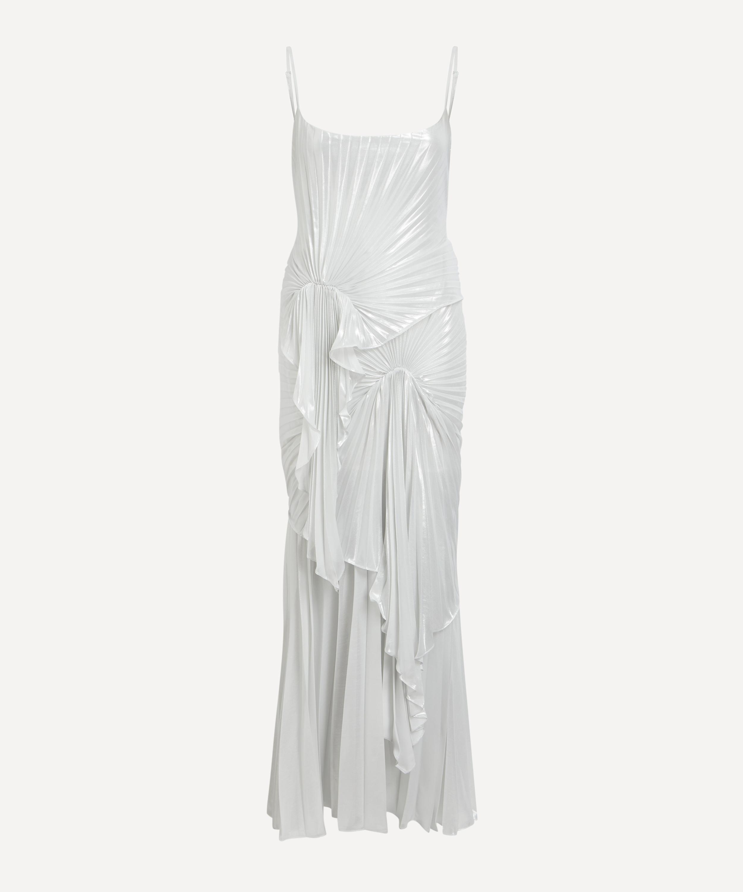 Georgia Hardinge - Ivory Torrent Pleated Floor-Length Dress image number 0