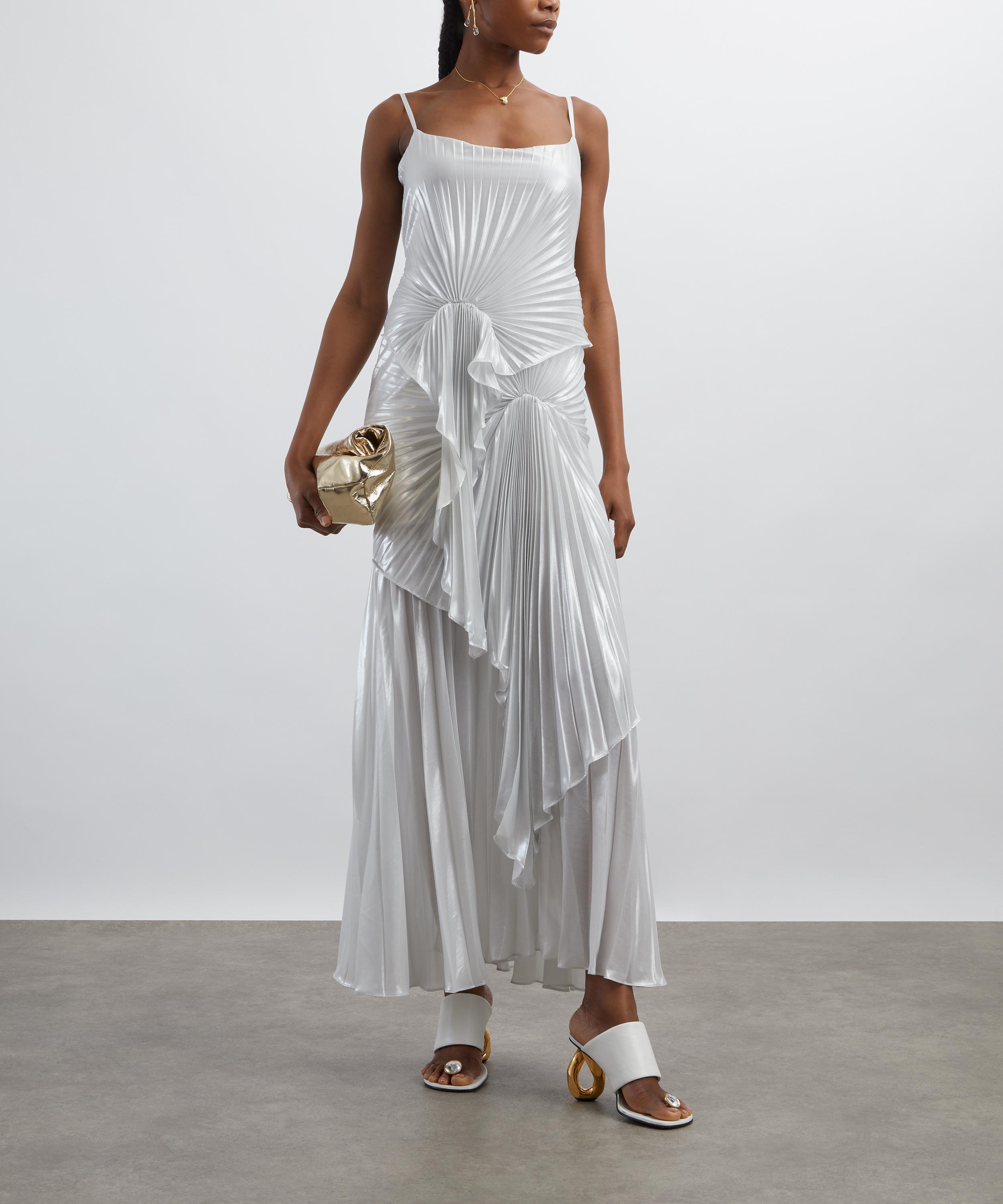 Georgia Hardinge - Ivory Torrent Pleated Floor-Length Dress image number 1