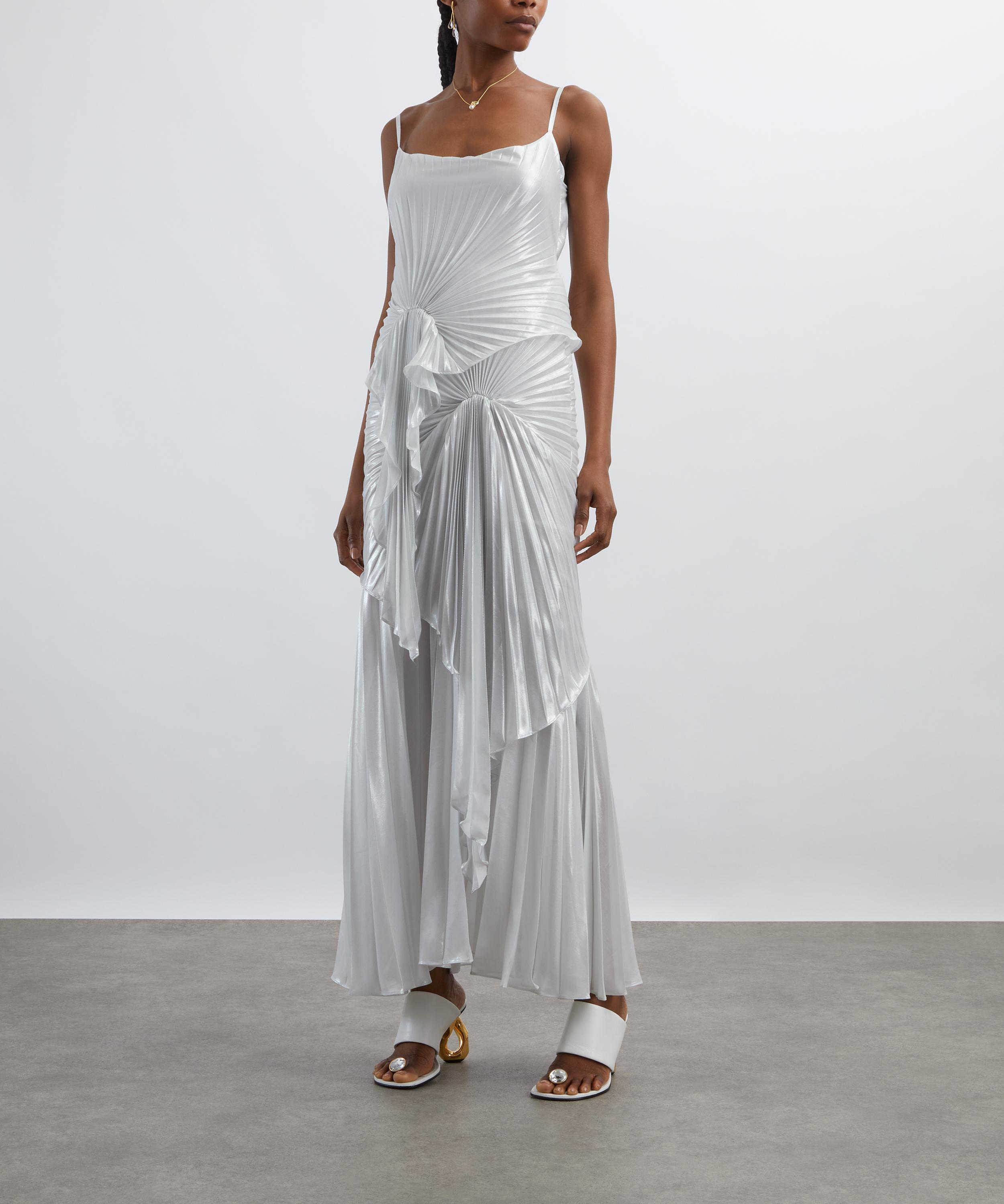 Georgia Hardinge - Ivory Torrent Pleated Floor-Length Dress image number 2