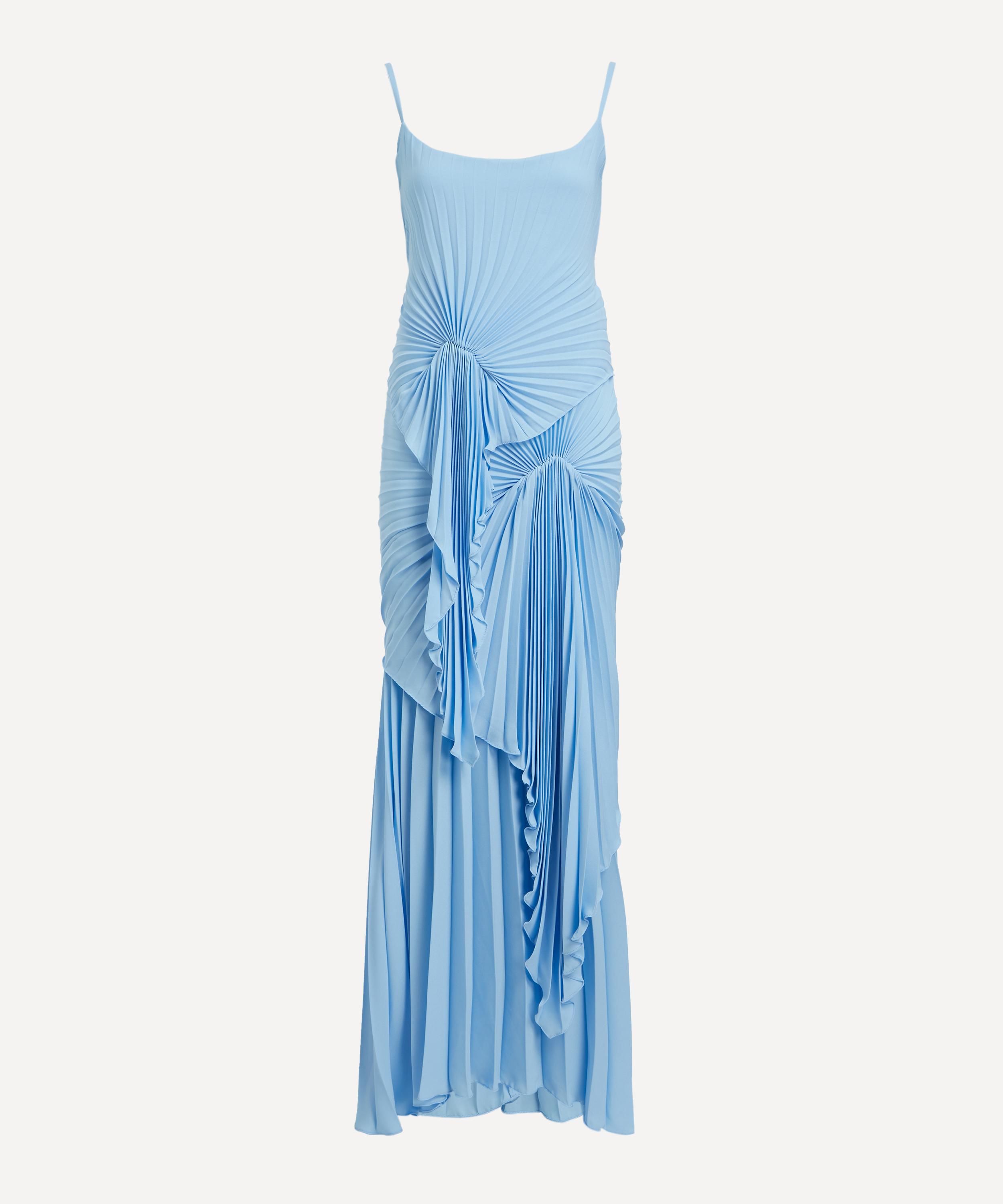 Georgia Hardinge - Blue Torrent Pleated Floor-Length Dress image number 0