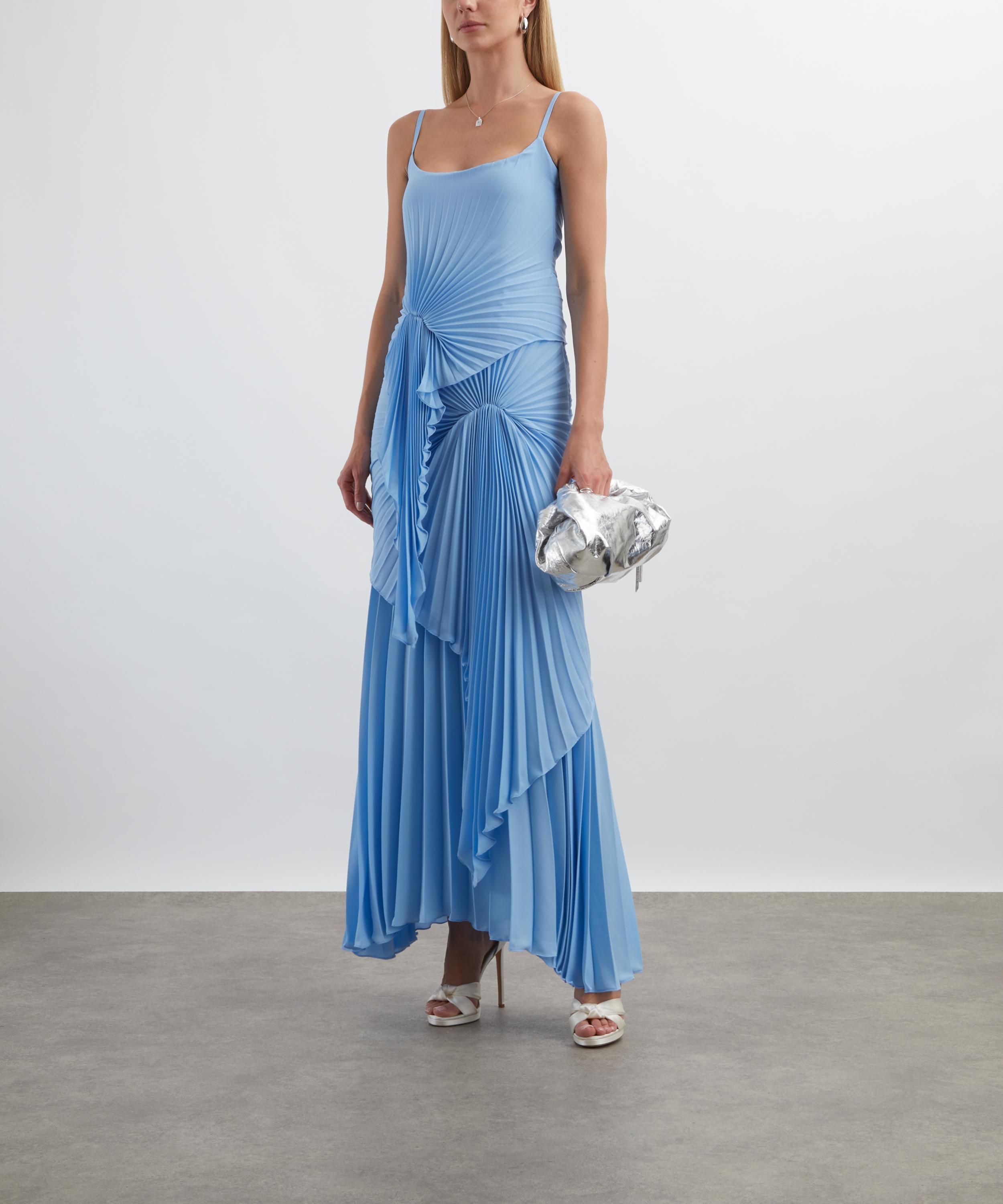 Georgia Hardinge - Blue Torrent Pleated Floor-Length Dress image number 1