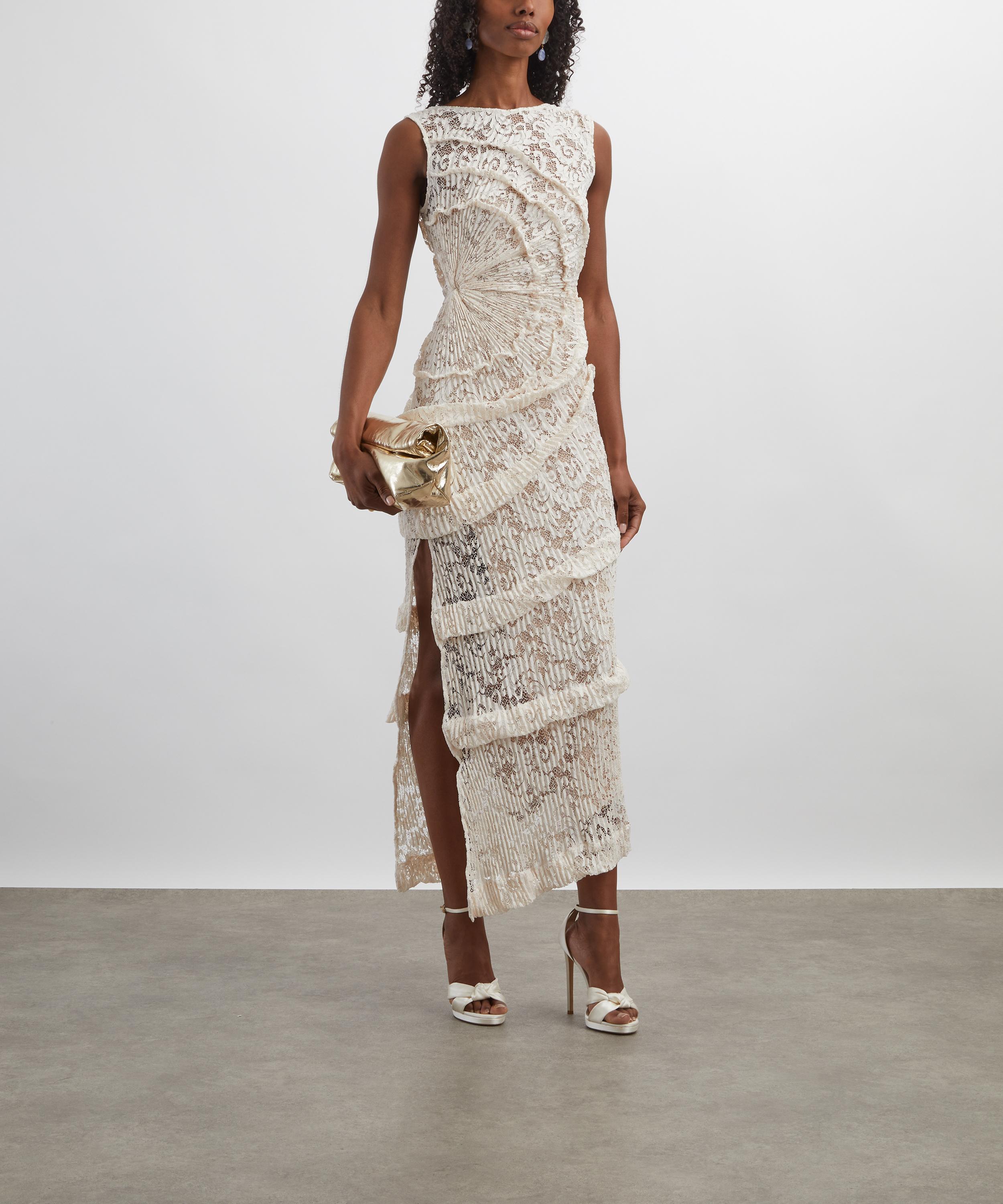 Georgia Hardinge - Ivory Spiral Floor-LengthDress image number 1
