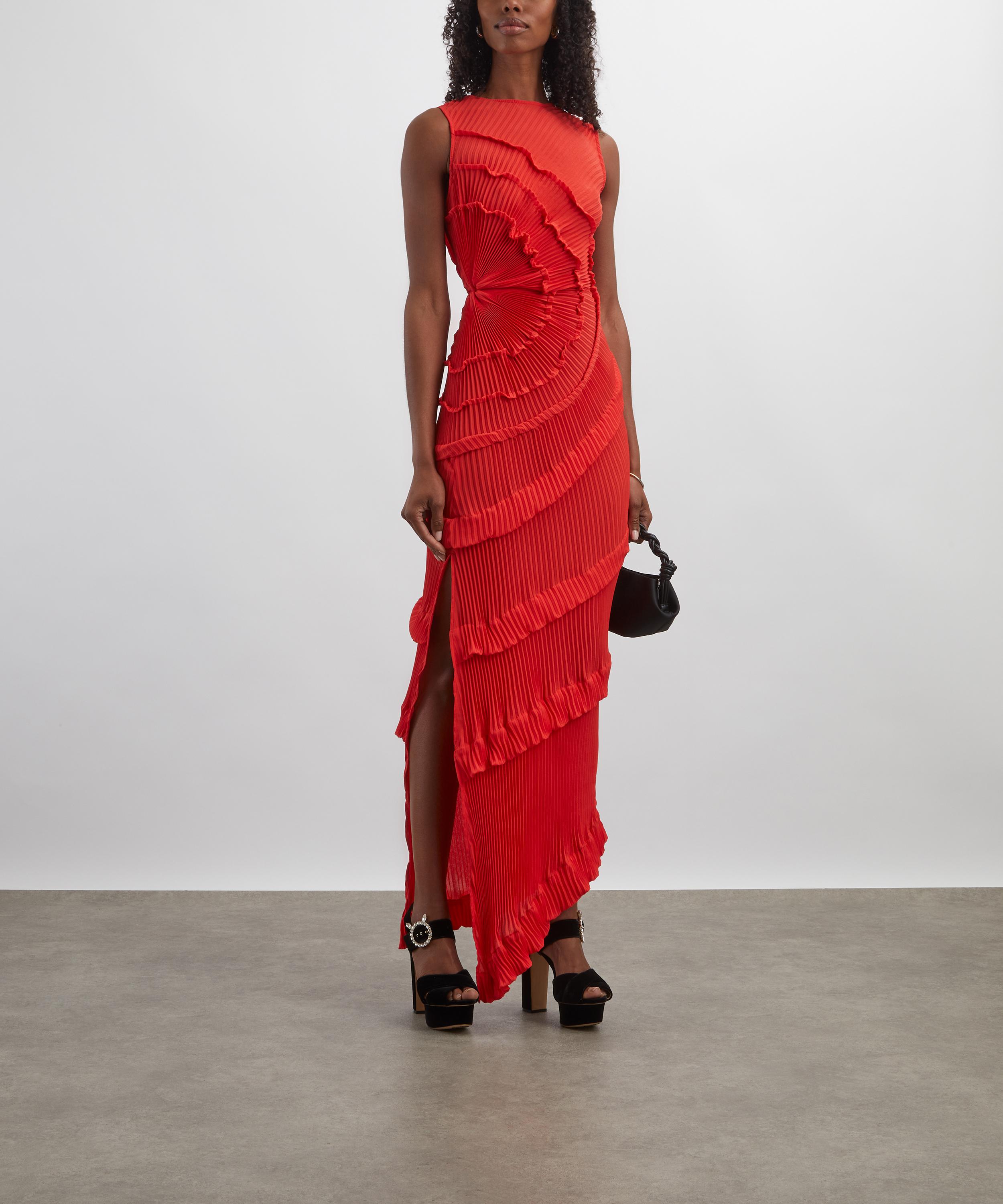 Georgia Hardinge - Red Opal Pleated Floor-Length Dress image number 1
