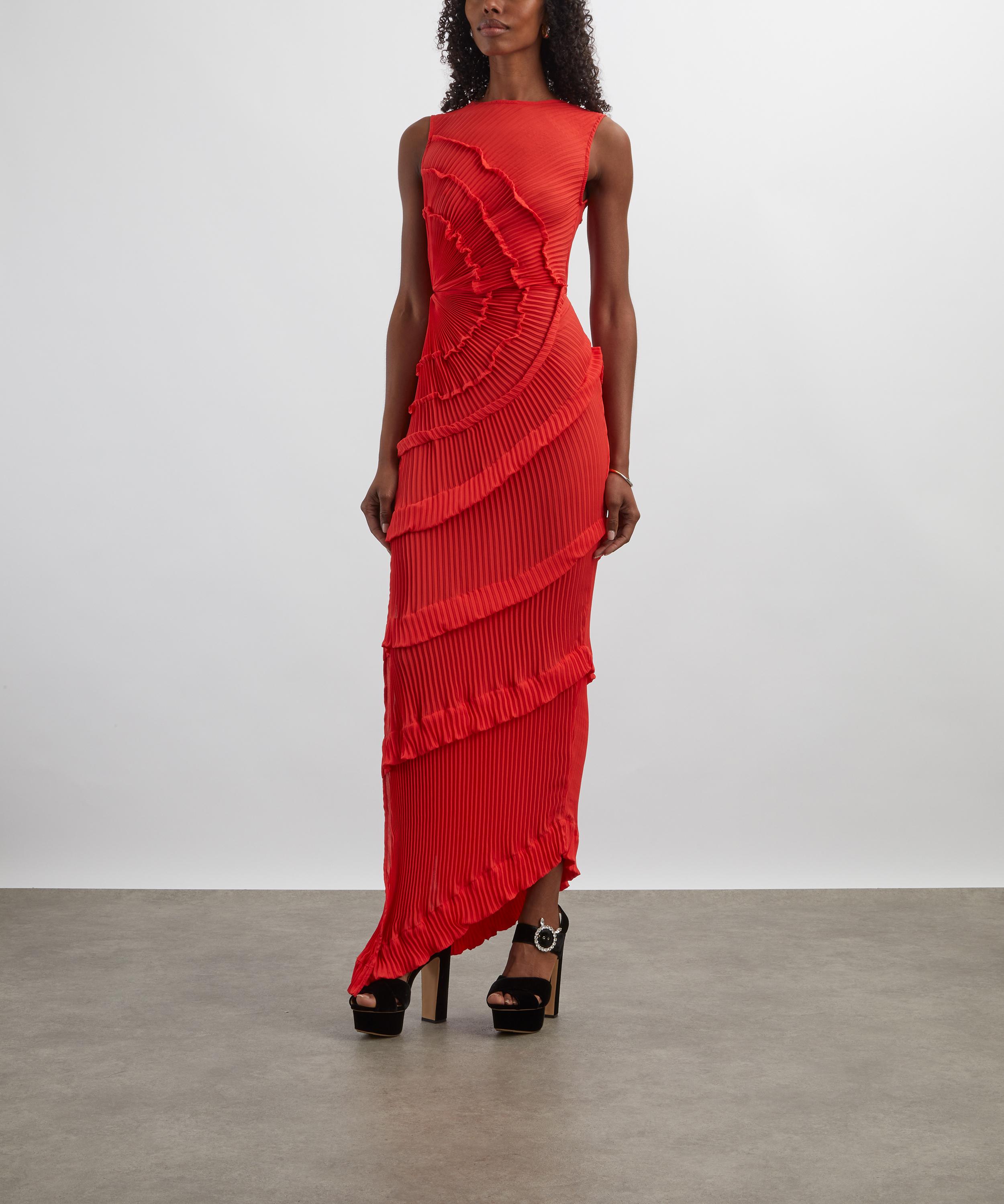 Georgia Hardinge - Red Opal Pleated Floor-Length Dress image number 2