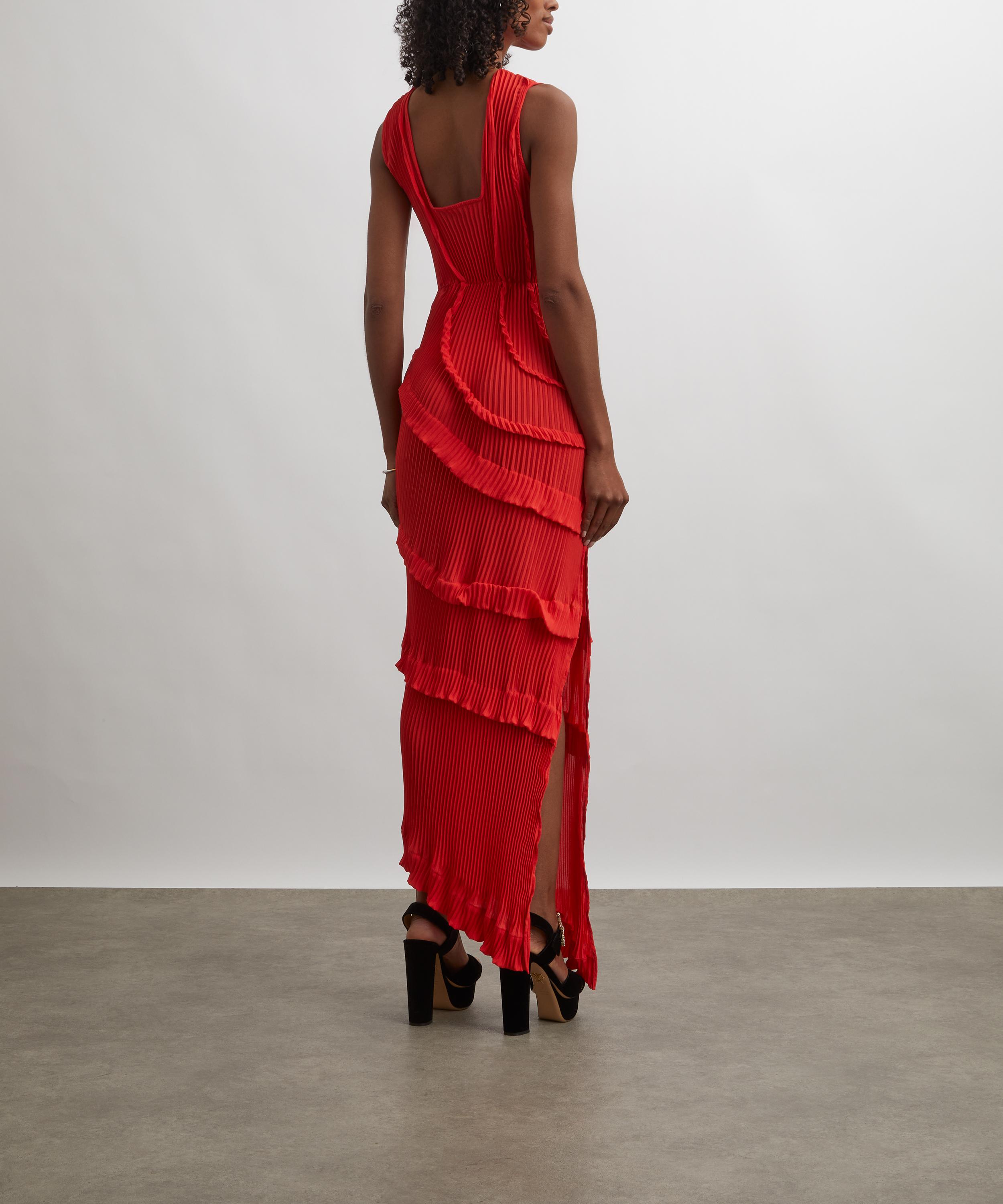 Georgia Hardinge - Red Opal Pleated Floor-Length Dress image number 3