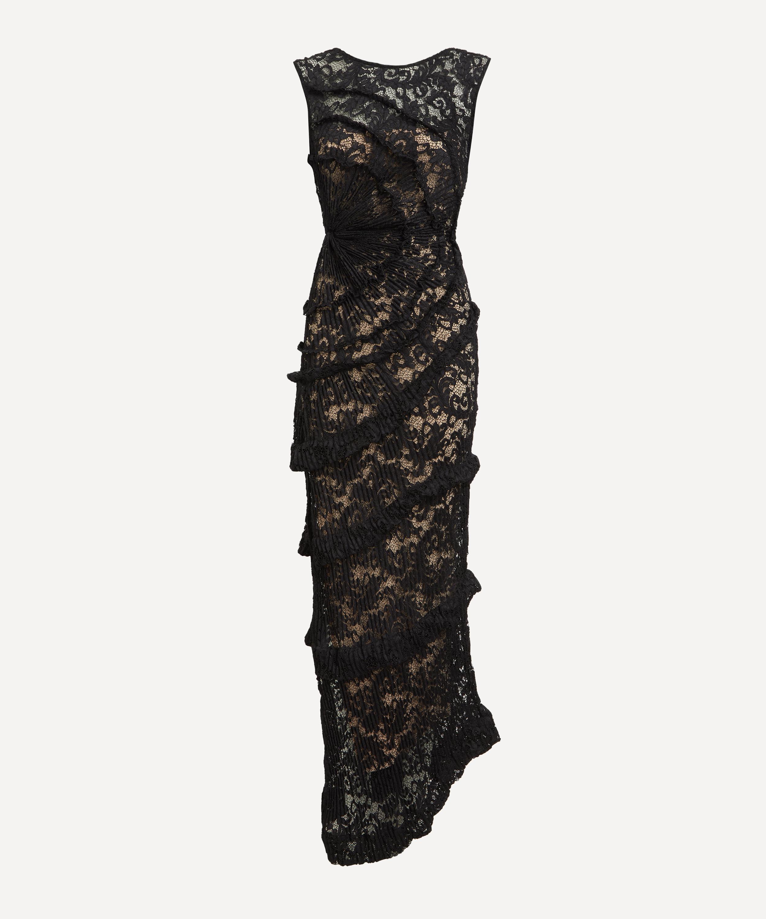 Georgia Hardinge - Black Spiral Floor-Length Dress image number 0