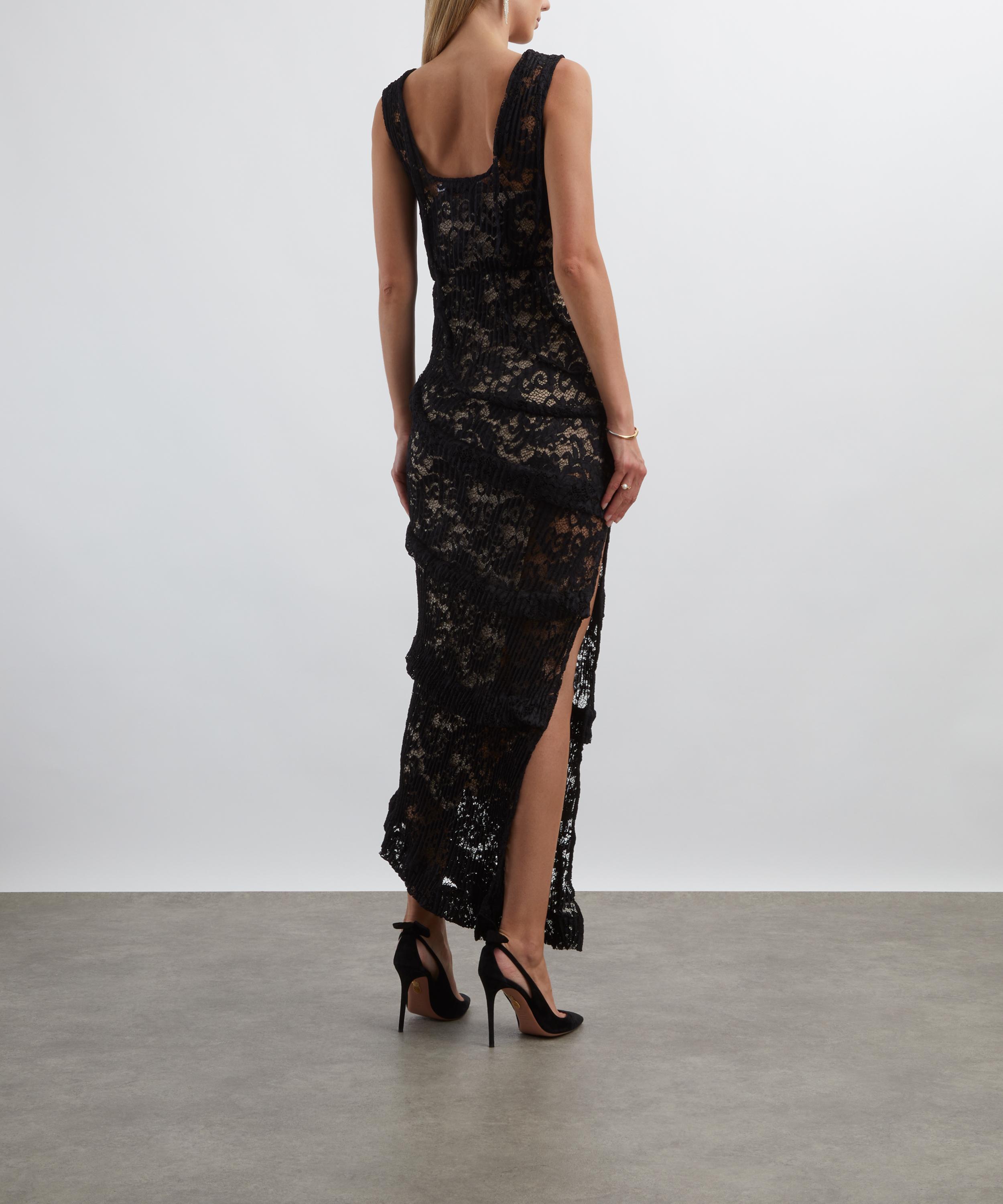 Georgia Hardinge - Black Spiral Floor-Length Dress image number 3