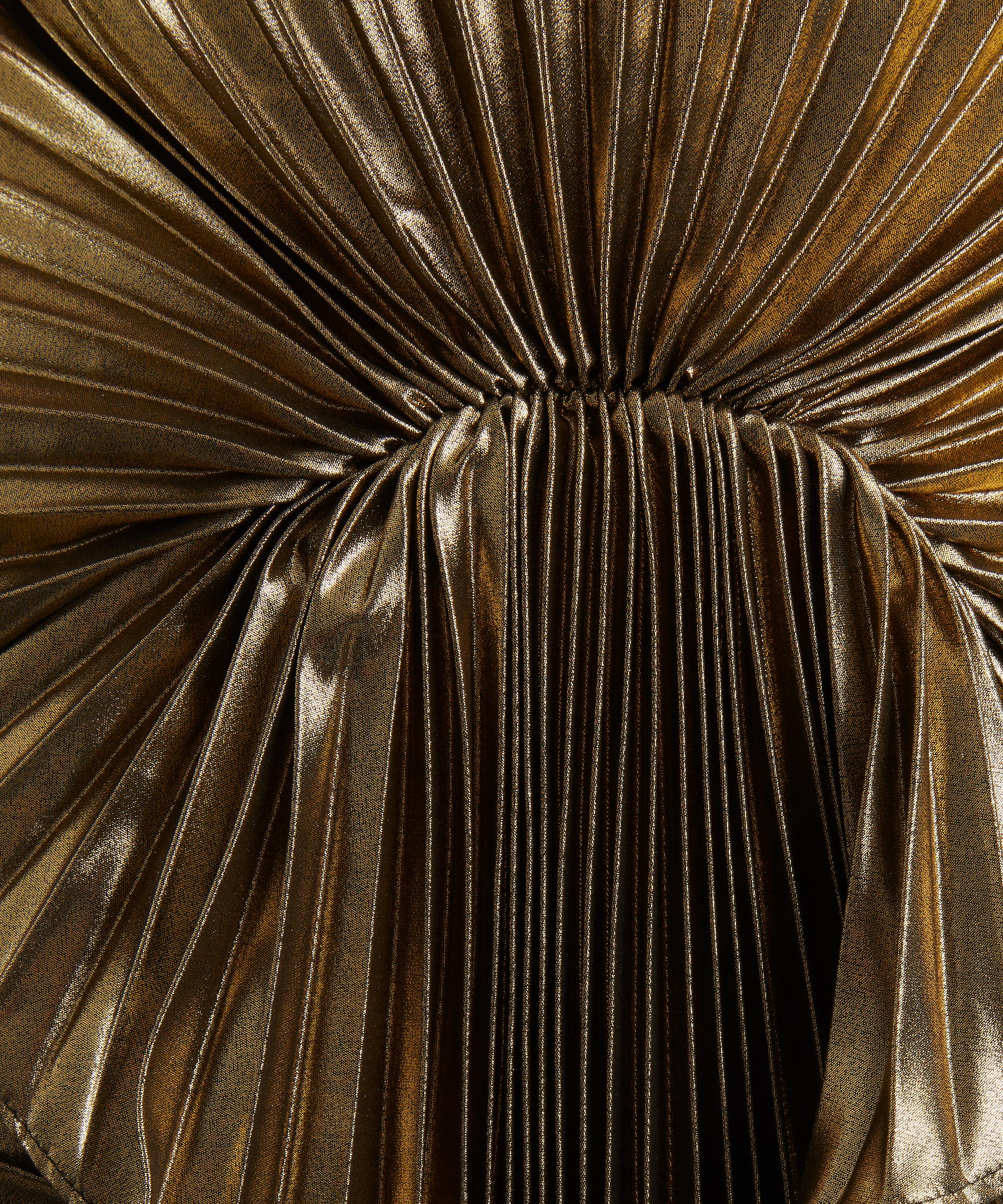 Georgia Hardinge - Metallic Gold Torrent Pleated Dress image number 4