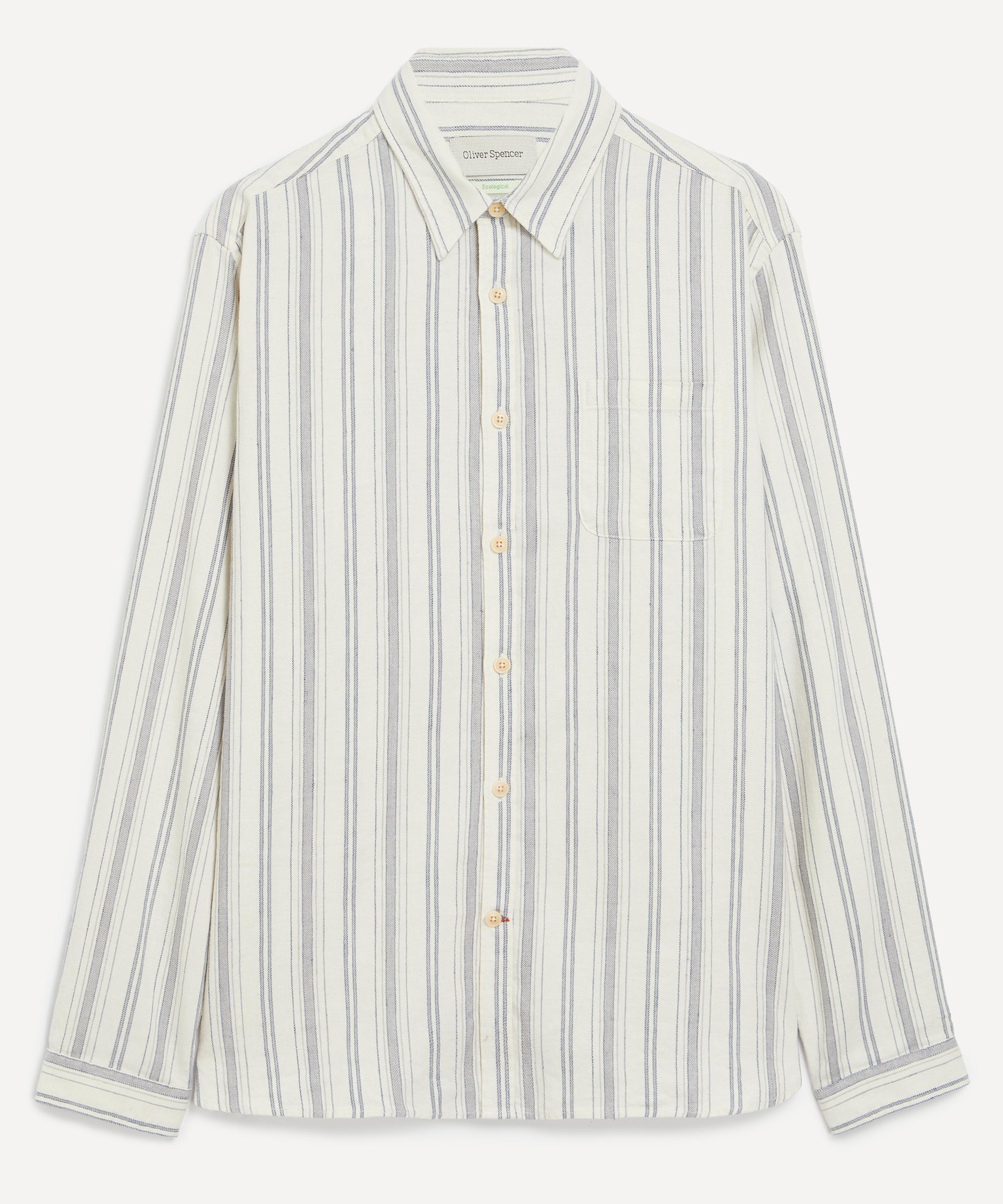 Oliver Spencer - New York Special Lockwood White-Blue Shirt image number 0
