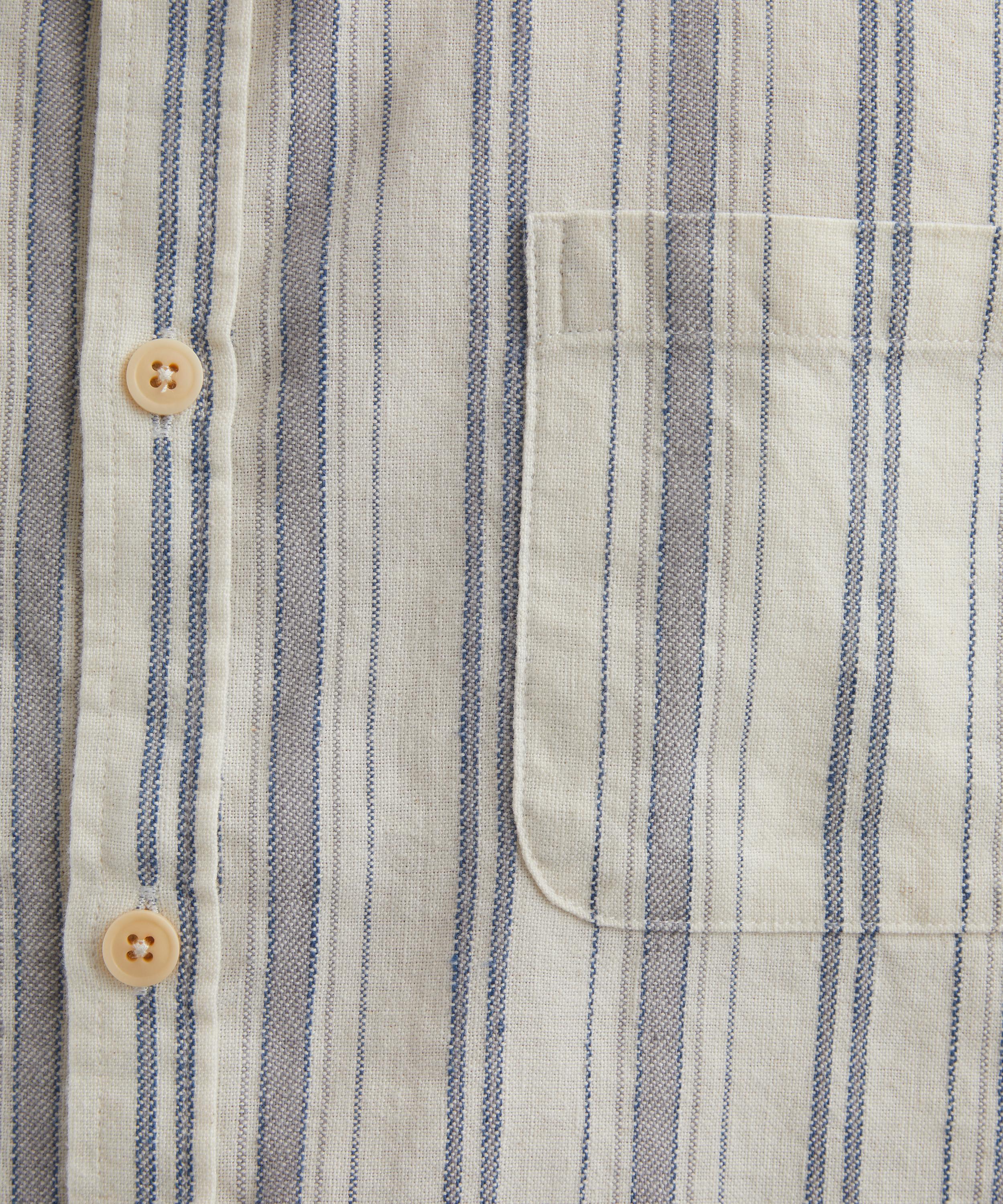 Oliver Spencer - New York Special Lockwood White-Blue Shirt image number 4